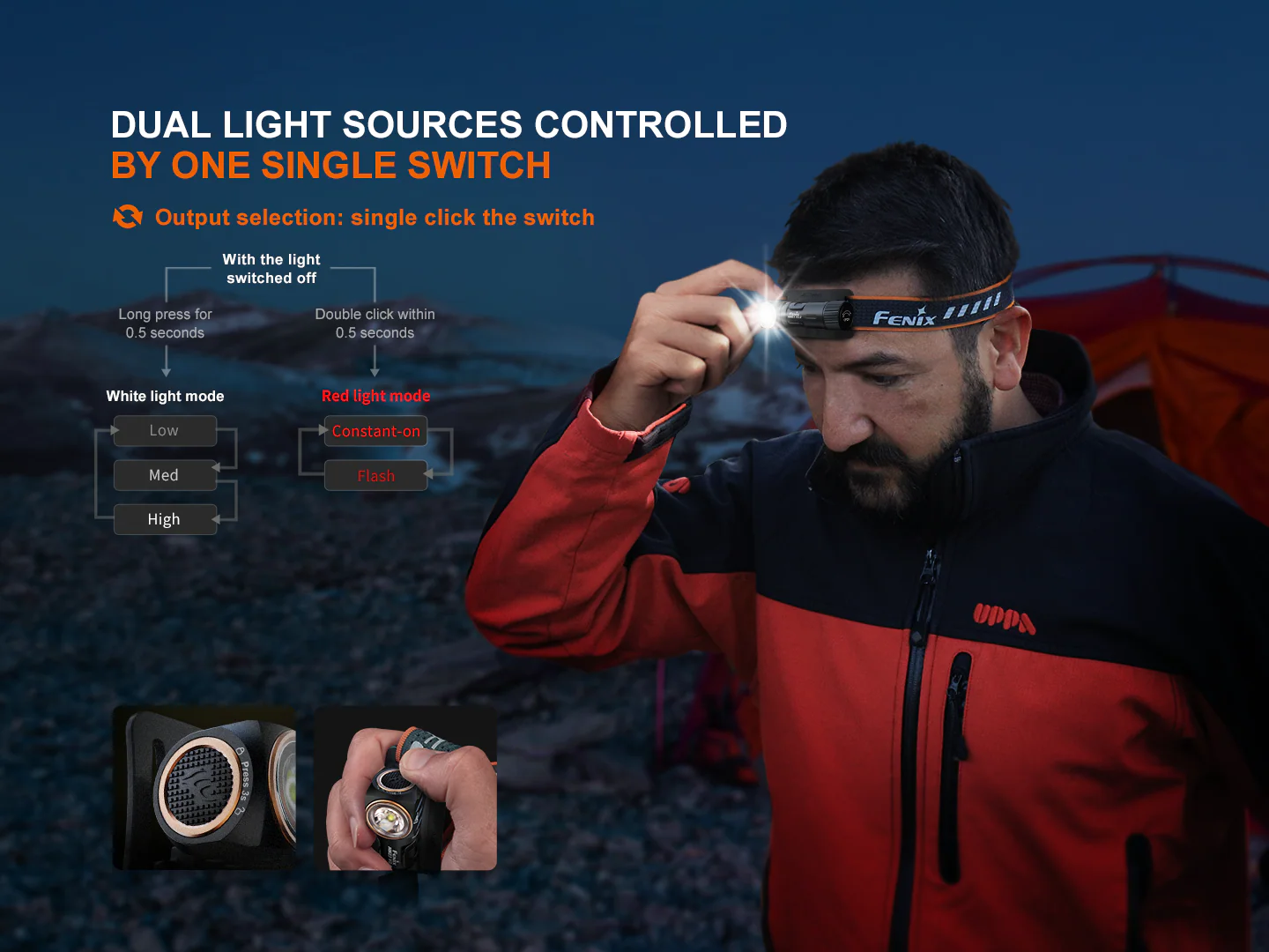 Fenix HM23 V2.0 Lightweight Detachable AA Headlamp - Image 2