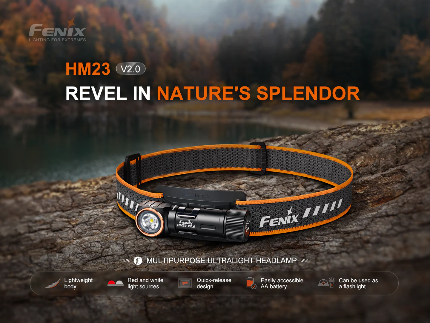 Fenix HM23 V2.0 Lightweight Detachable AA Headlamp - Image 3