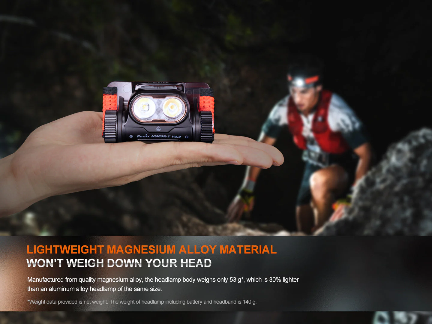 Fenix HM65R-T V2 Rechargeable Lightweight Trail Running Headlamp - Image 2