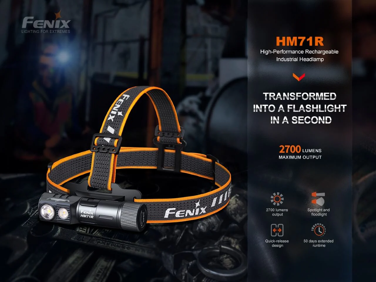 Fenix HM71R Rechargeable Industrial LED Headlamp - Image 4