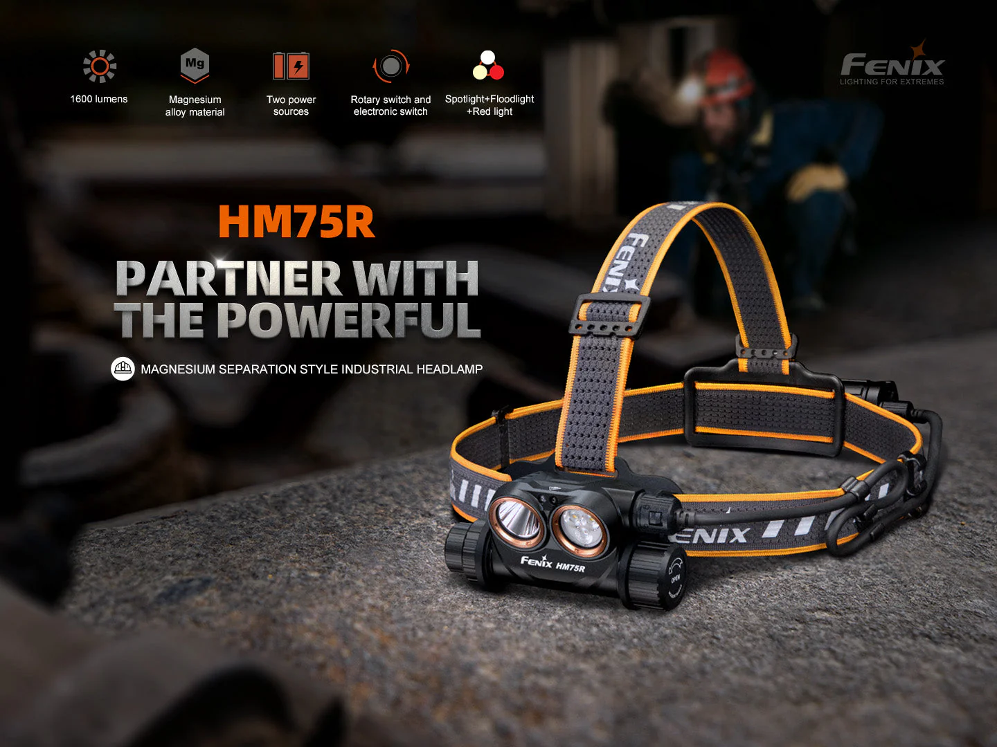 Fenix HM75R Rechargeable Industrial Headlamp - 1600 Lumens - Image 3