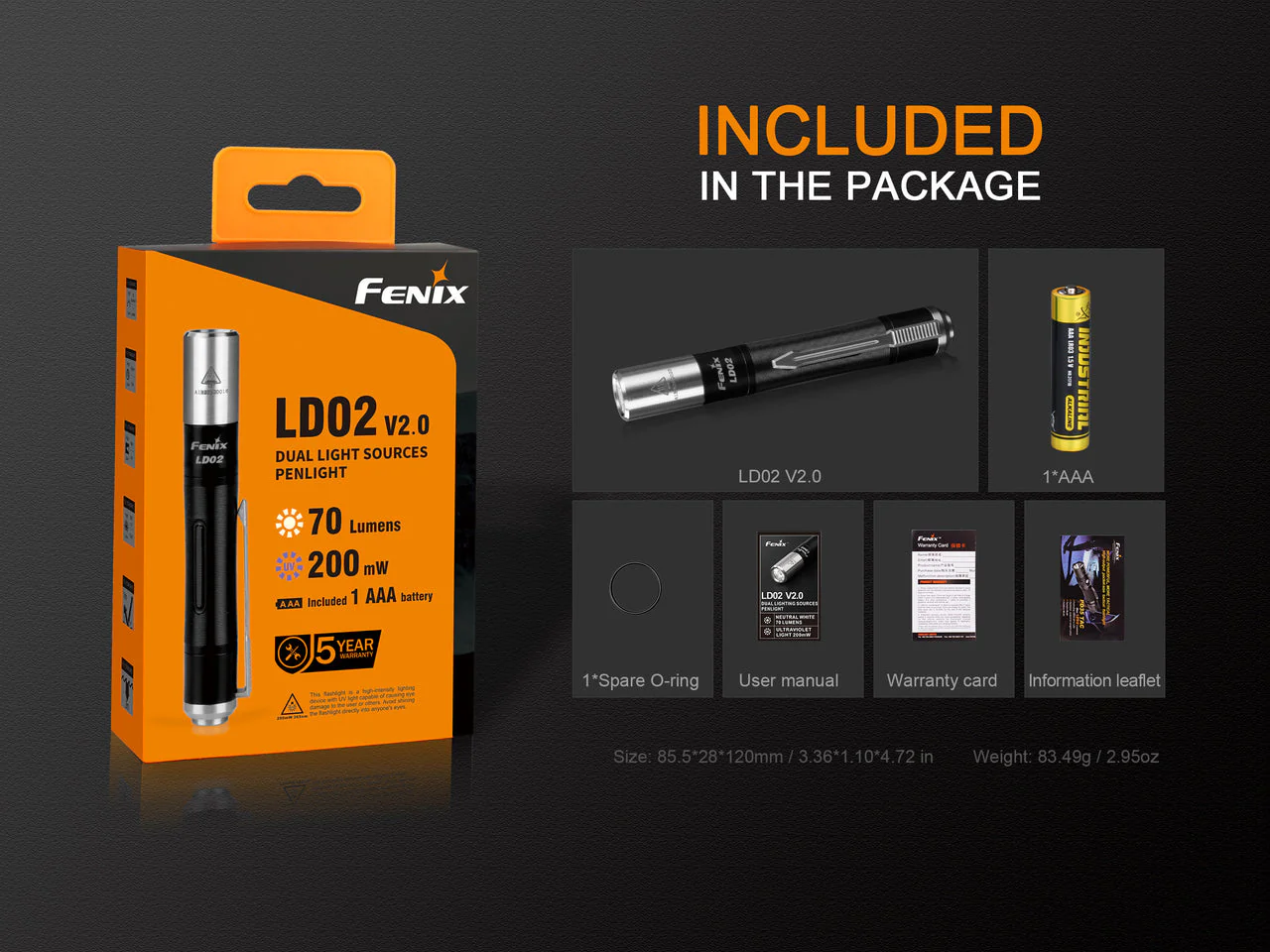 Fenix LD02 V2.0 EDC LED Penlight with UV Lighting - Image 15