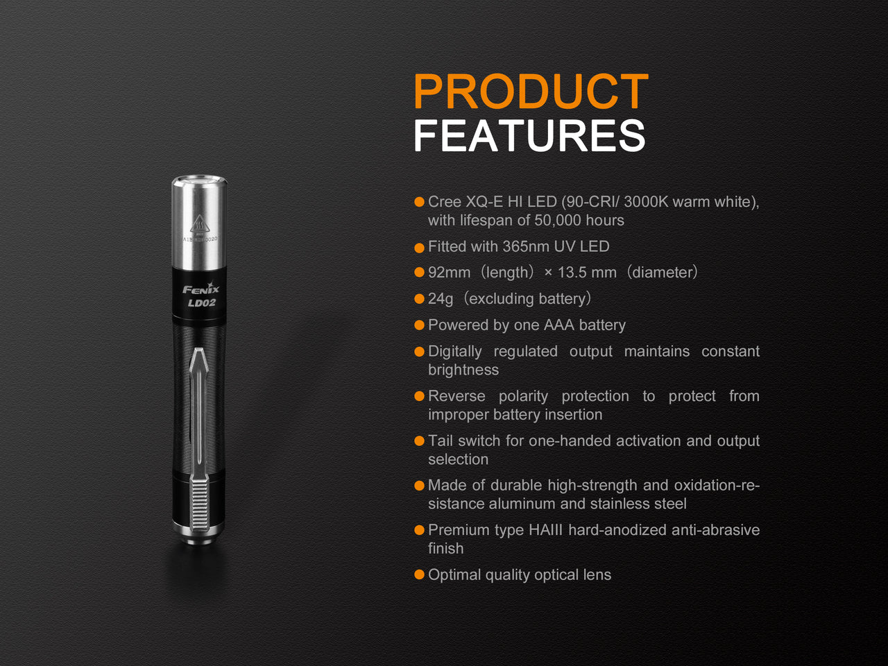 Fenix LD02 V2.0 EDC LED Penlight with UV Lighting - Image 5
