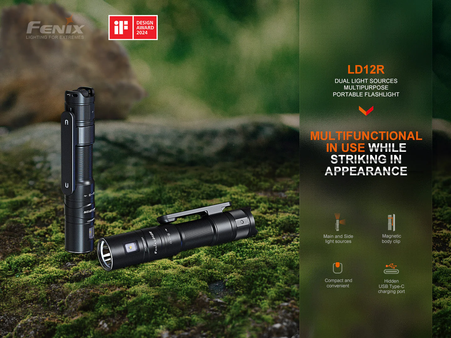 Fenix LD12R Dual Light Flashlight - 600 Lumens - Image 3