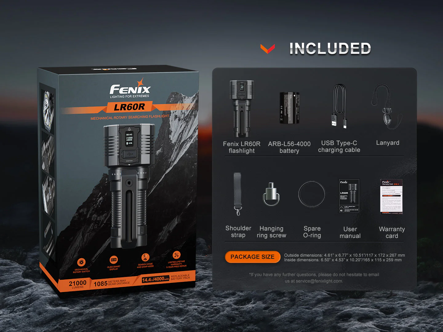 Fenix LR60R Rotary Switch Rechargeable Searchlight - 21000 Lumens - Image 17