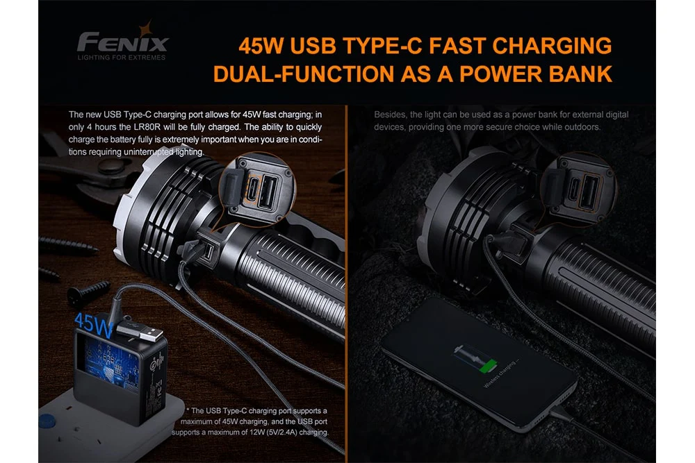 Fenix LR80R Rechargeable LED Searchlight - 18000 Lumens - Image 7