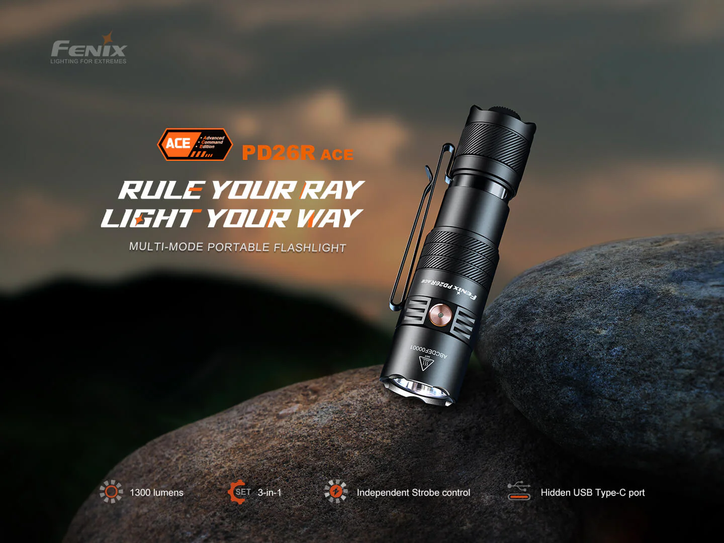 Fenix PD26R ACE Multi-Mode Compact Tactical Flashlight - Image 3