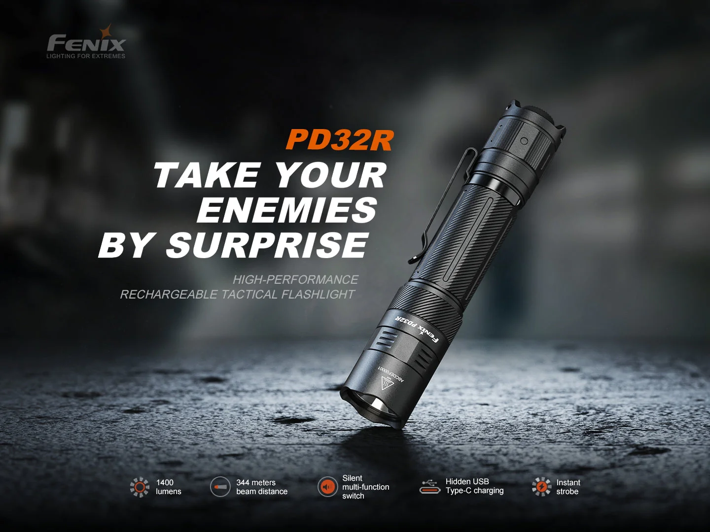 Fenix PD32R Rechargeable Silent Switch LED Flashlight - Image 3