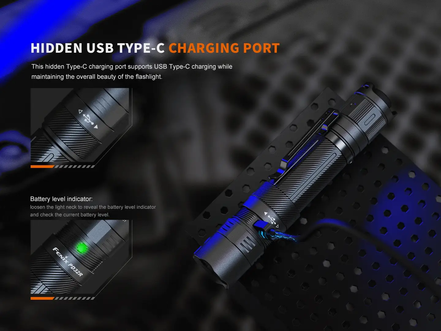 Fenix PD32R Rechargeable Silent Switch LED Flashlight - Image 6