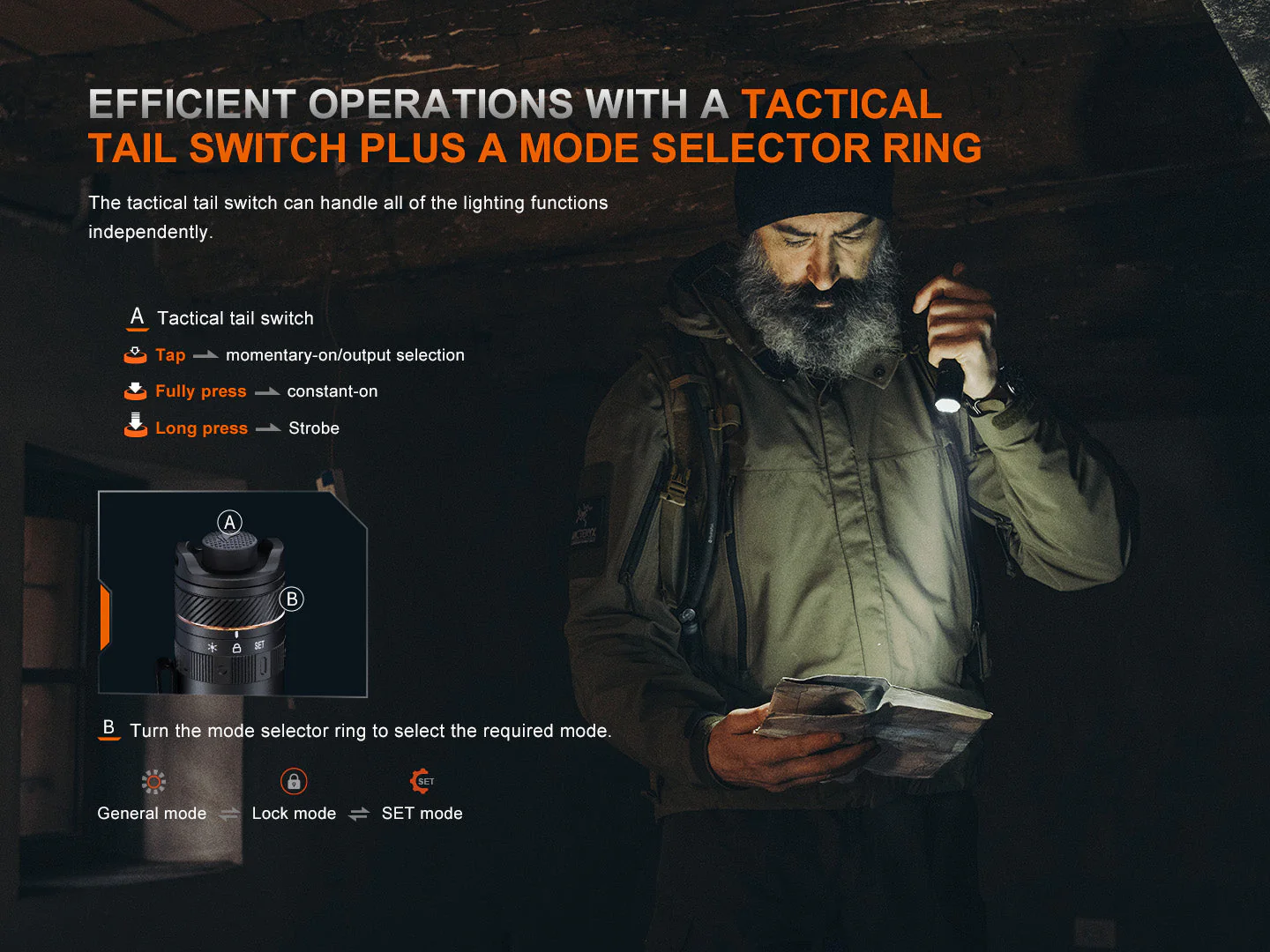 Fenix PD45R ACE Multi-Mode Tactical Flashlight - Image 5