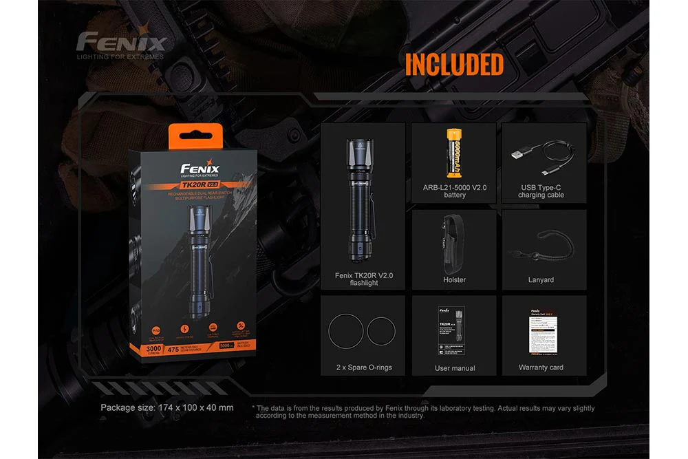 Fenix TK20R V2.0 Rechargeable Flashlight with FREE T5 Tactical Pen (optional) - Image 18