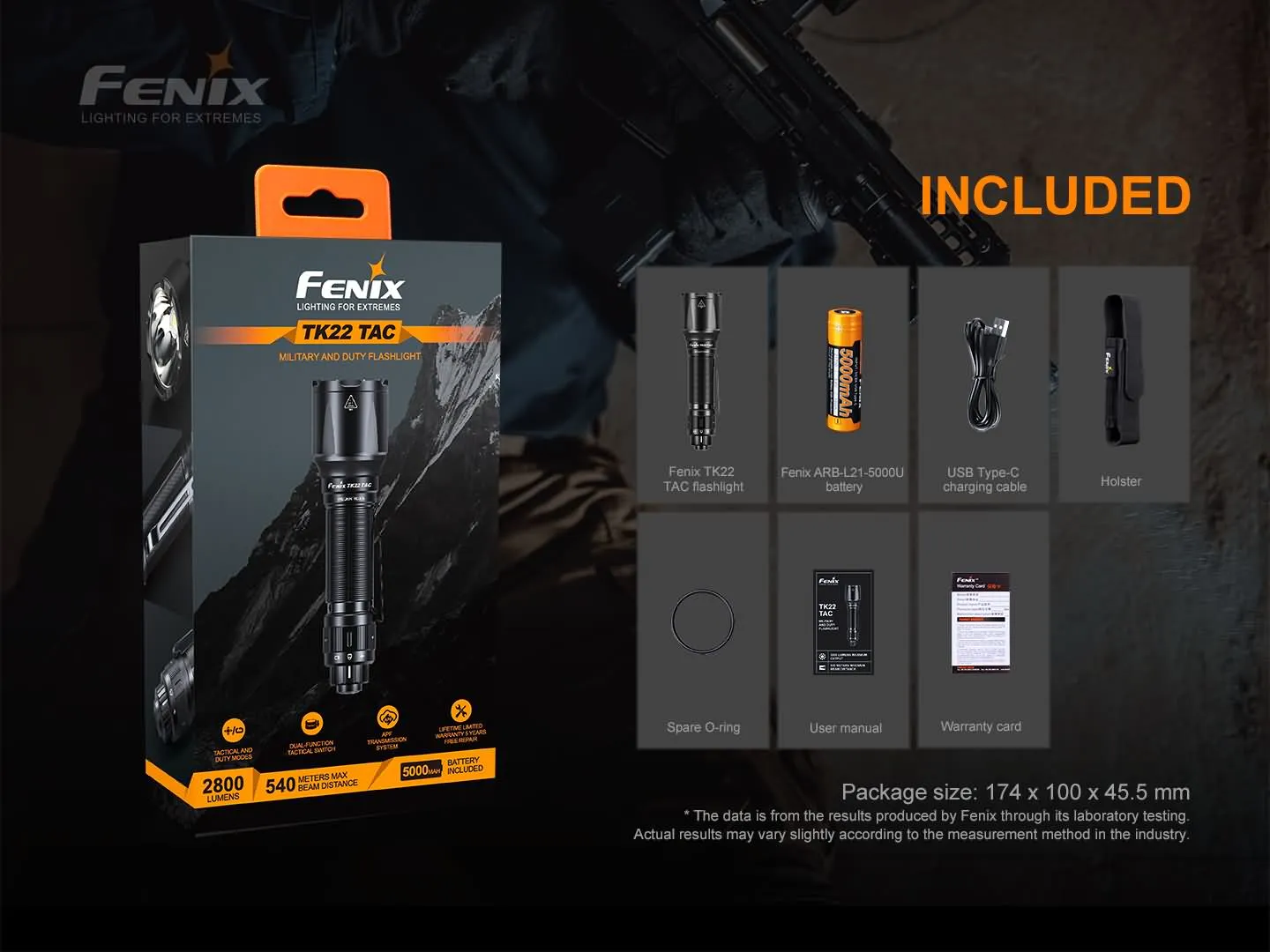 Fenix TK22 TAC Tactical Flashlight - 2800 Lumens - Image 17