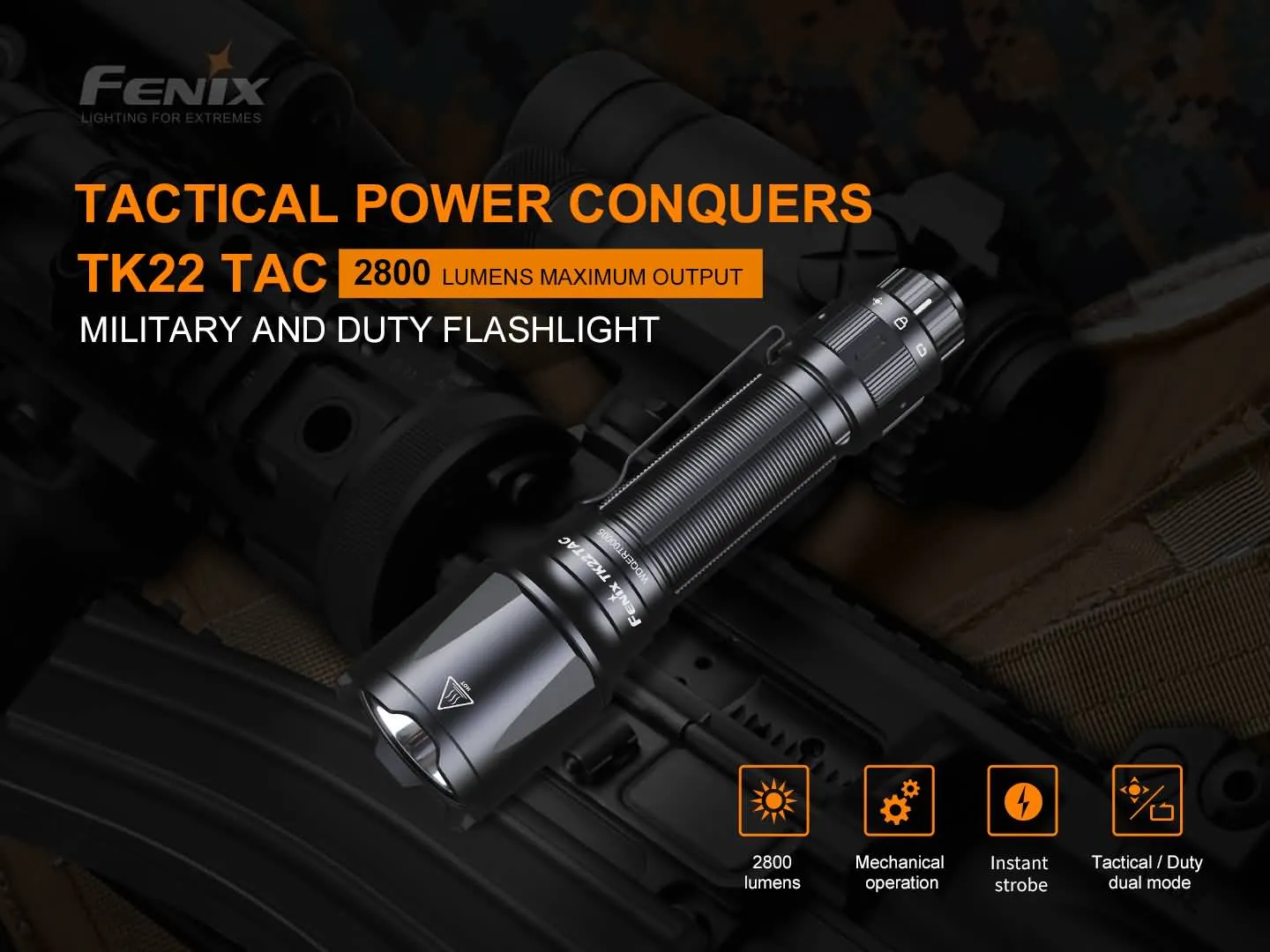 Fenix TK22 TAC Tactical Flashlight - 2800 Lumens - Image 3
