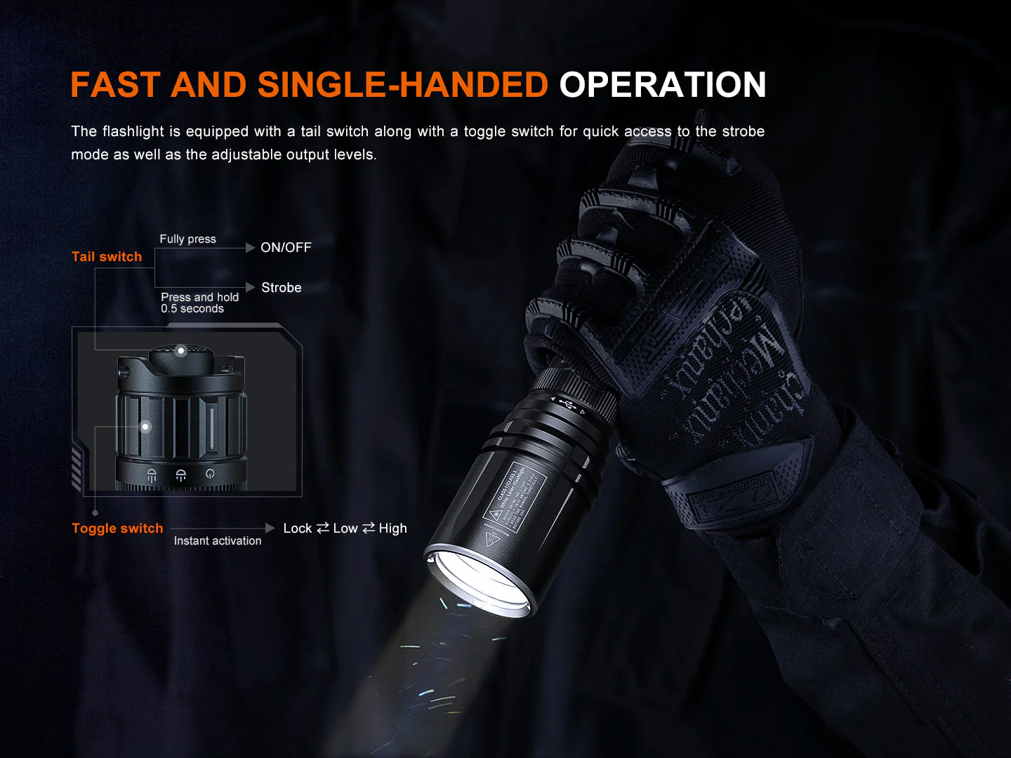 Fenix TK30R Tactical White Laser Rechargeable Flashlight - Image 11