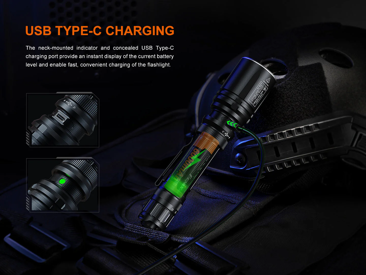 Fenix TK30R Tactical White Laser Rechargeable Flashlight - Image 8