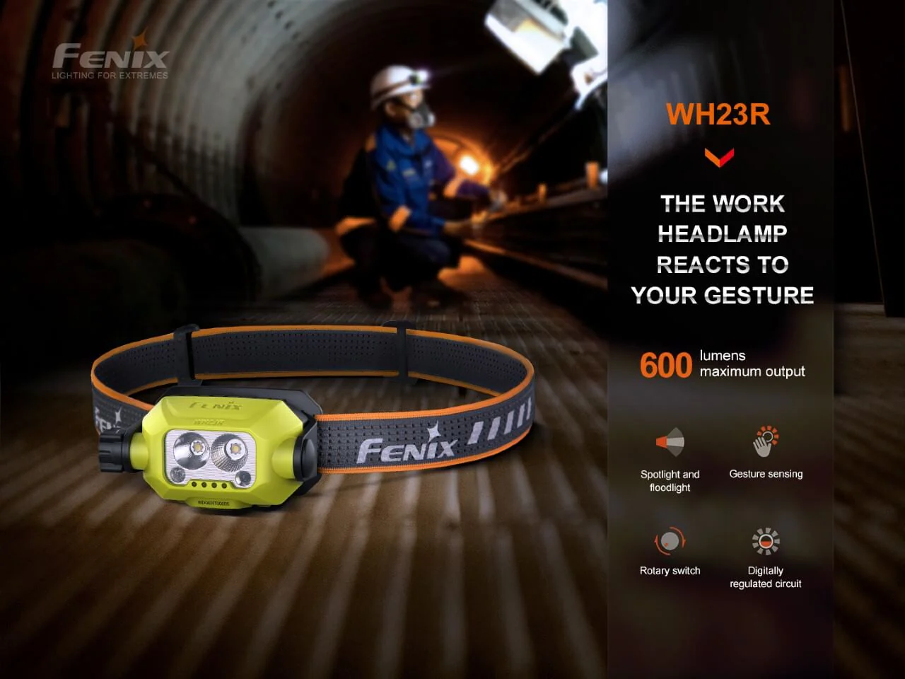 Fenix WH23R Gesture Sensing Industrial LED Headlamp - Image 3