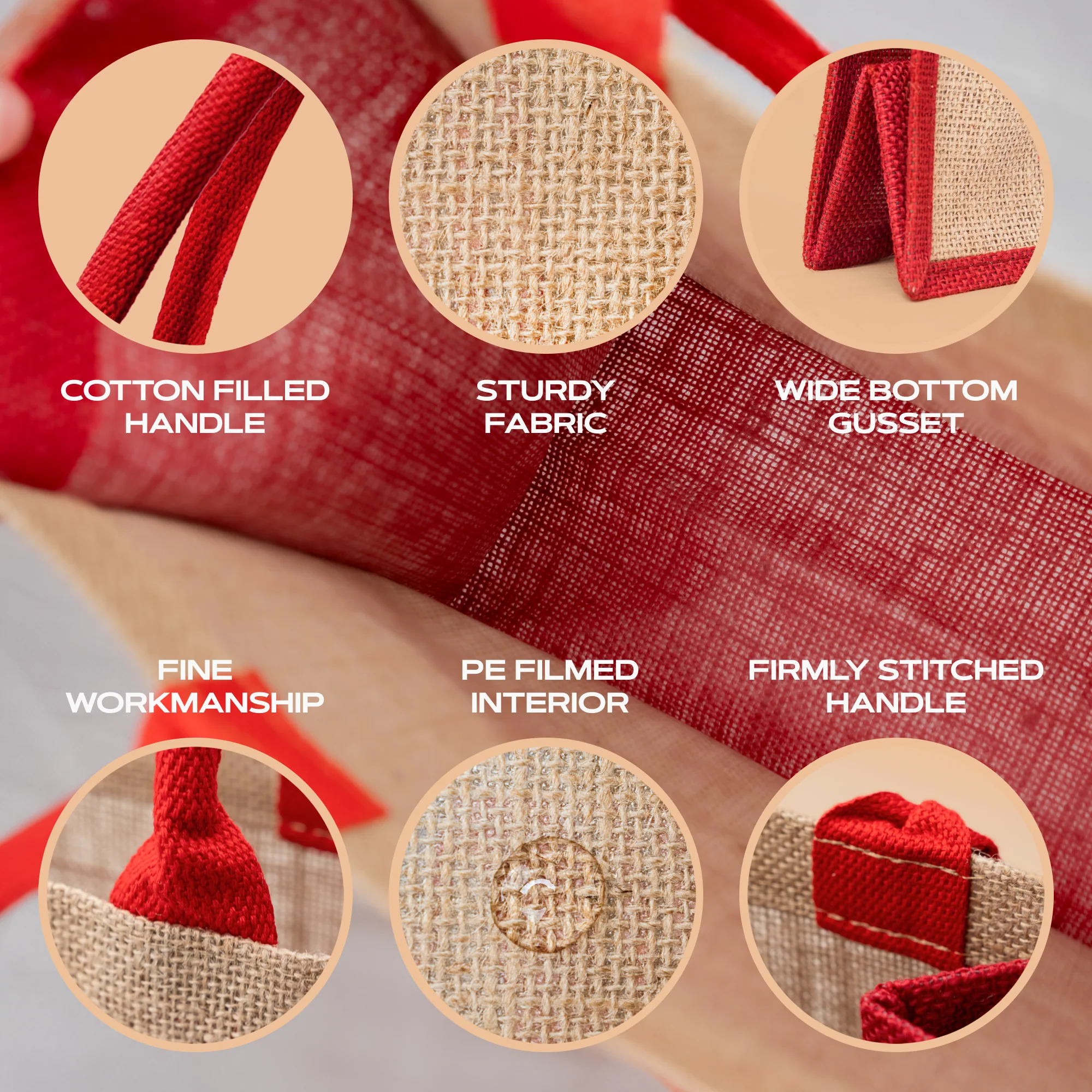 Forjars Reusable Burlap Tote Bags – Available in Two Sizes: Small & Medium - Image 4