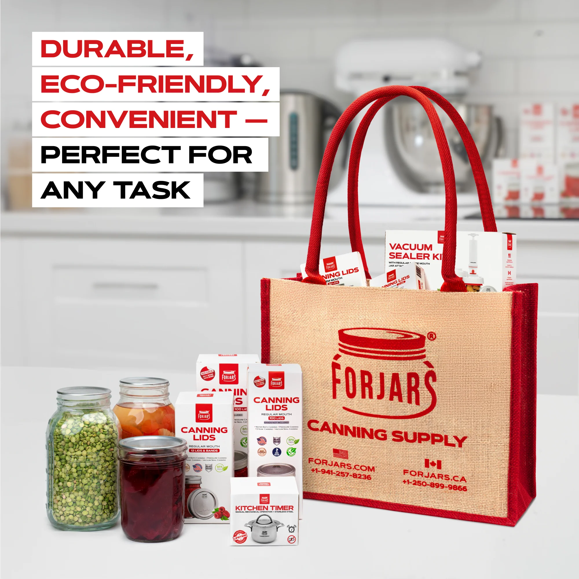 Forjars Reusable Burlap Tote Bags – Available in Two Sizes: Small & Medium - Image 5