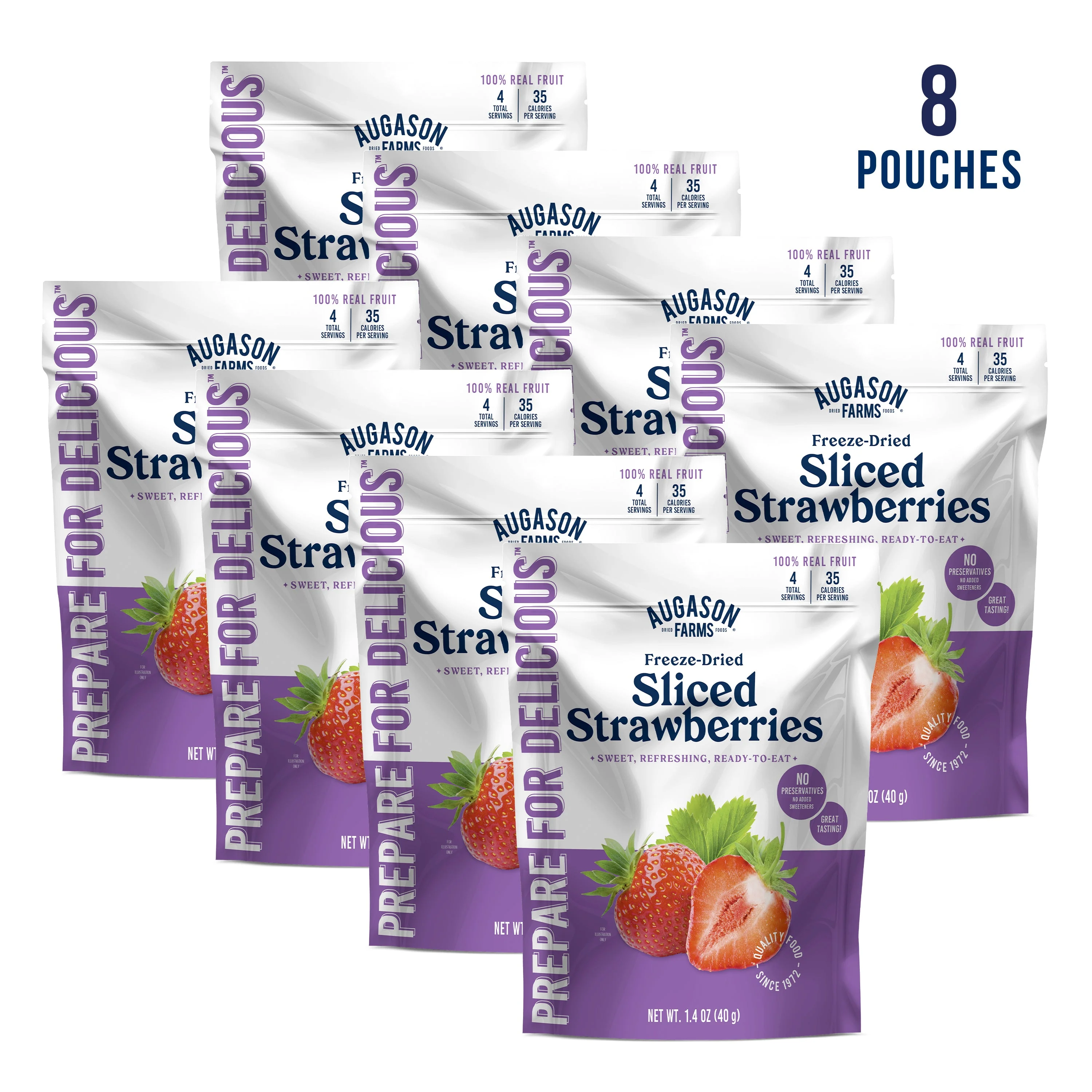 Freeze Dried Sliced Strawberries Pouch, 4 Servings - Image 6