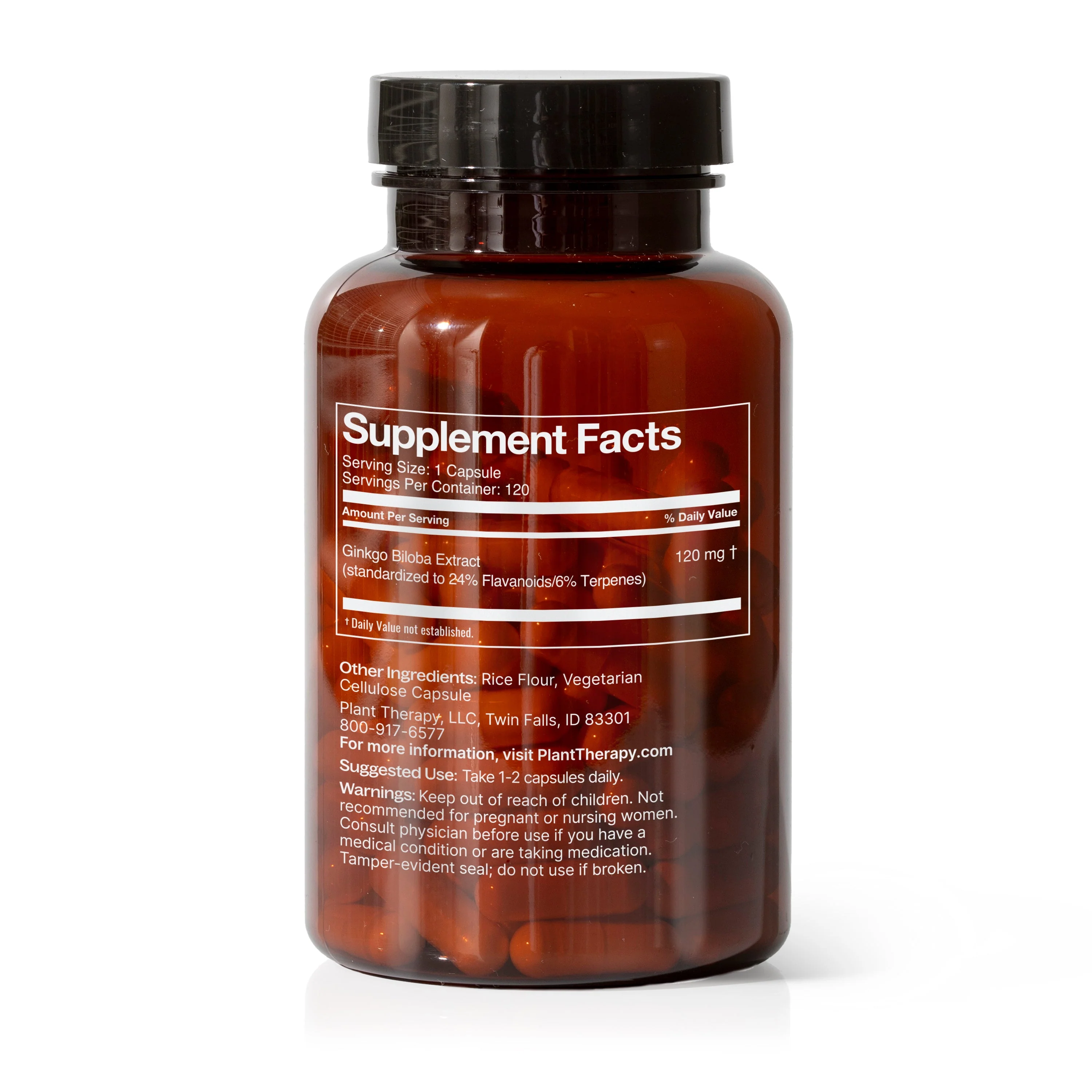 Ginkgo Biloba Herbal Supplement - 120 Capsules - Image 3