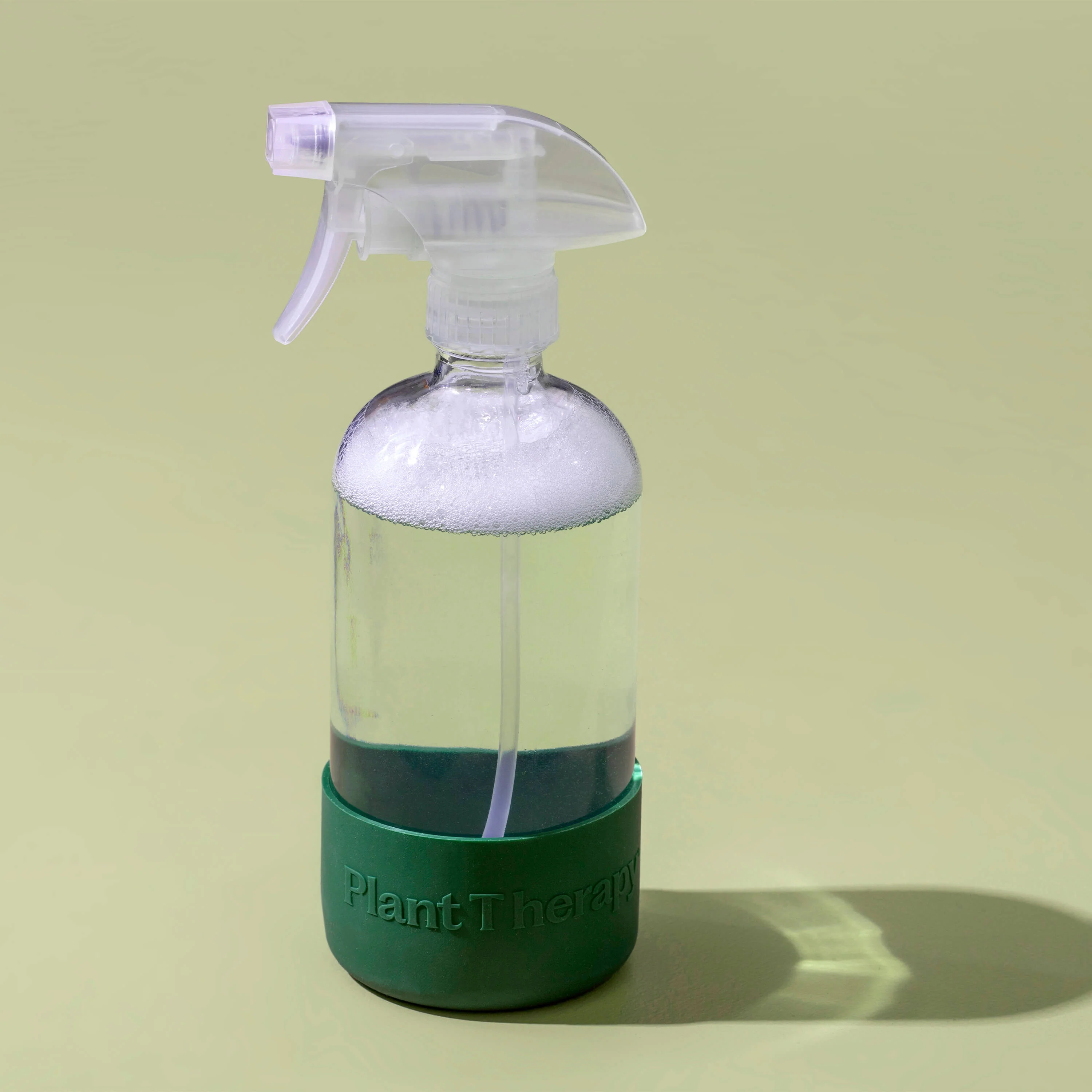 Glass Spray Bottle with Forest Green Sleeve - Image 2
