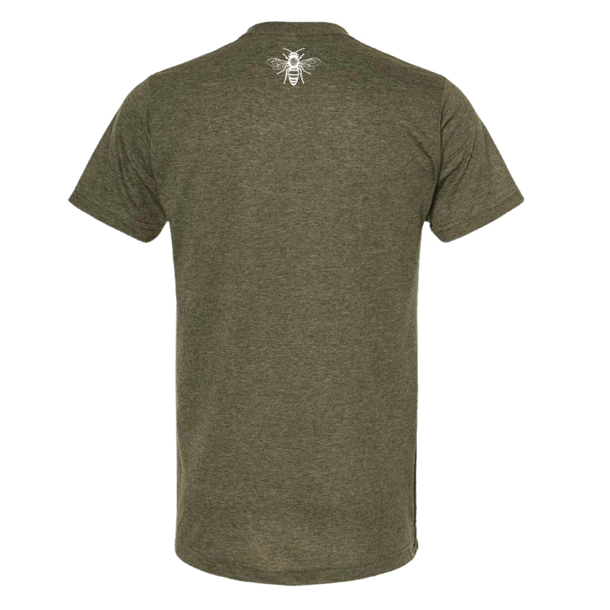 Heather Military Green Round Short Sleeve Shirt - Image 2