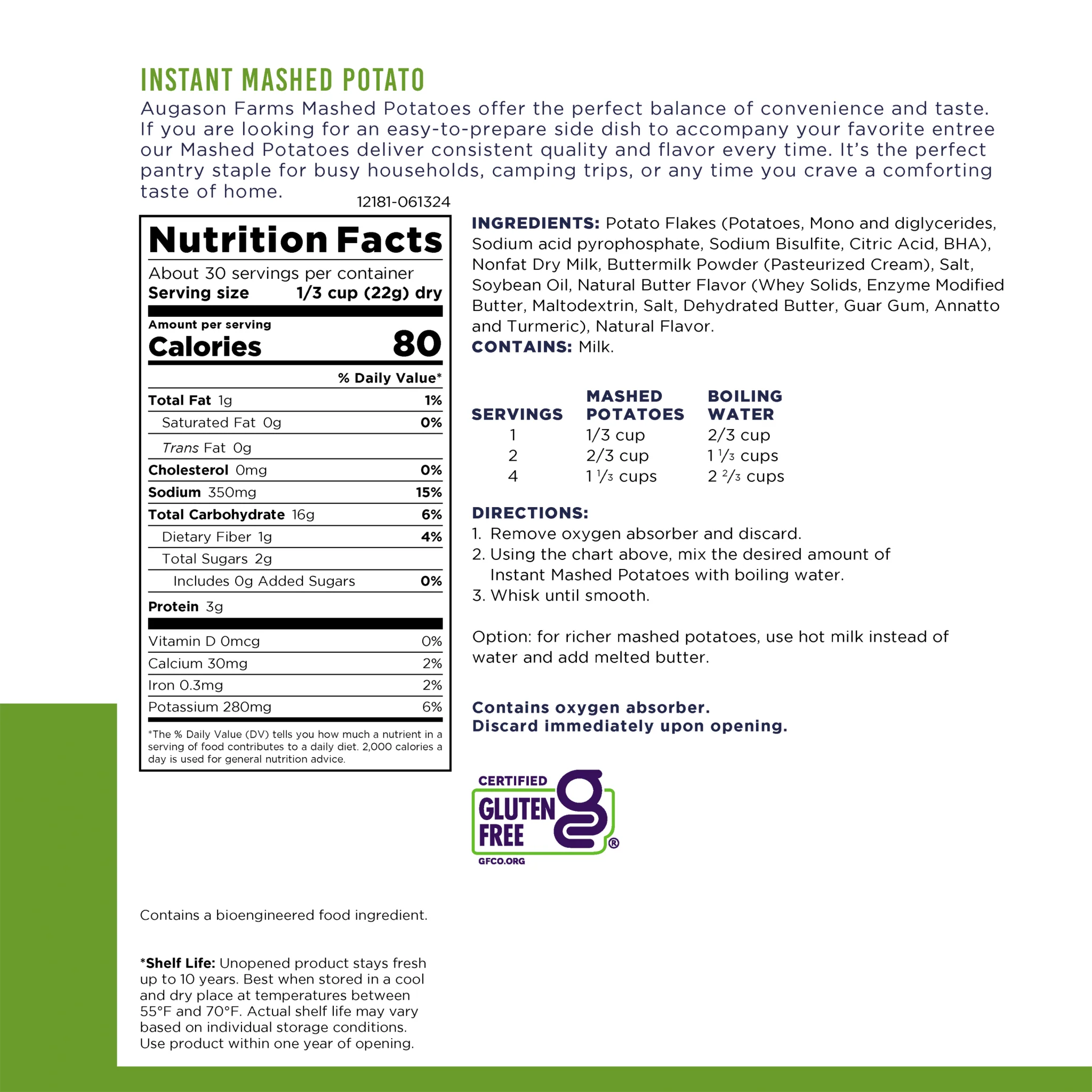 Instant Mashed Potatoes Can, 30 Servings - Image 3