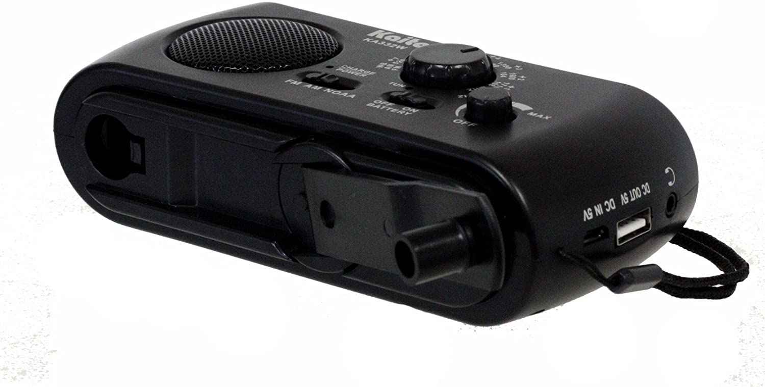 Kaito KA332W Portable Hand Crank Solar AM/FM NOAA Weather Radio Black - Image 2
