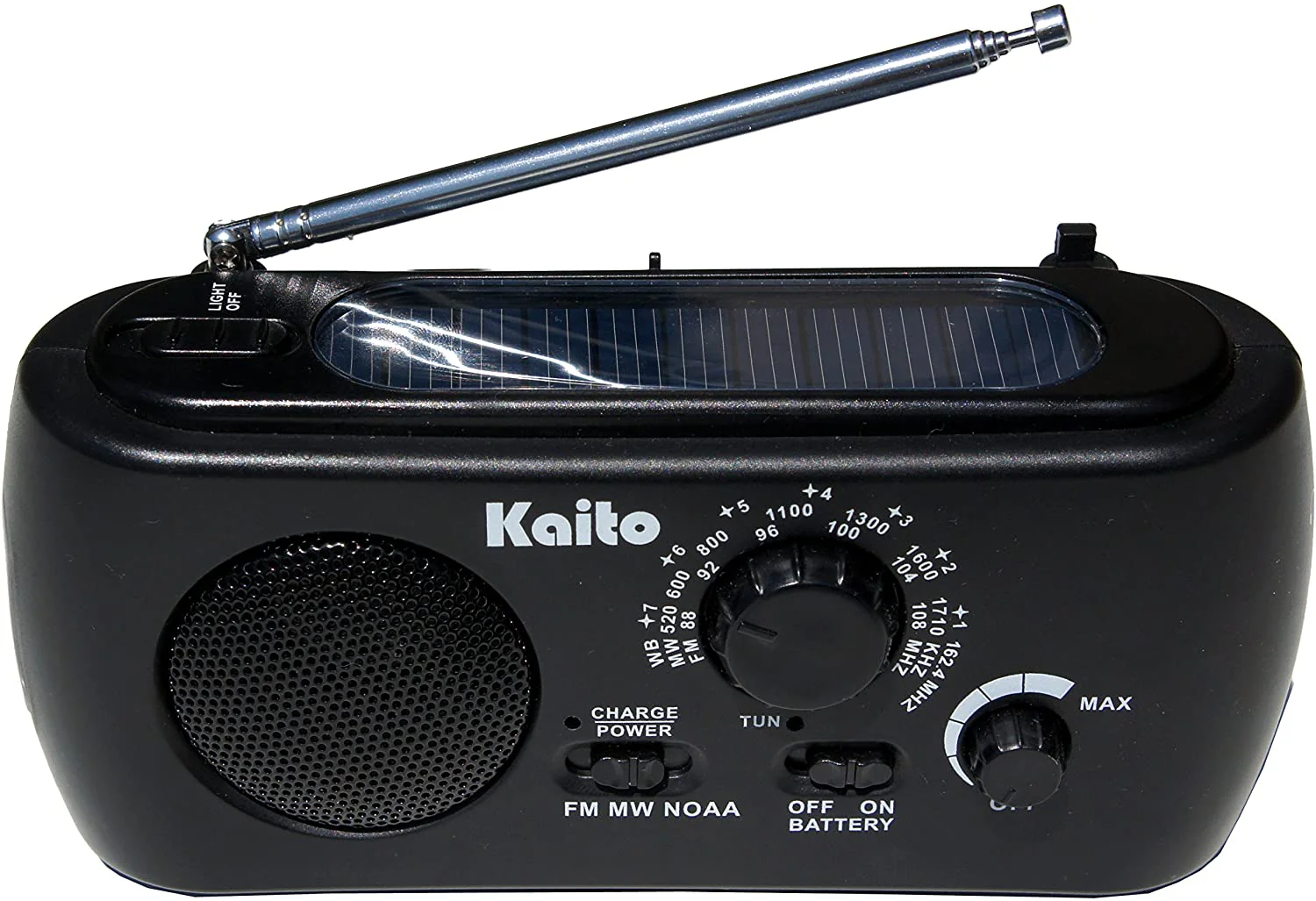 Kaito KA332W Portable Hand Crank Solar AM/FM NOAA Weather Radio Black - Image 4