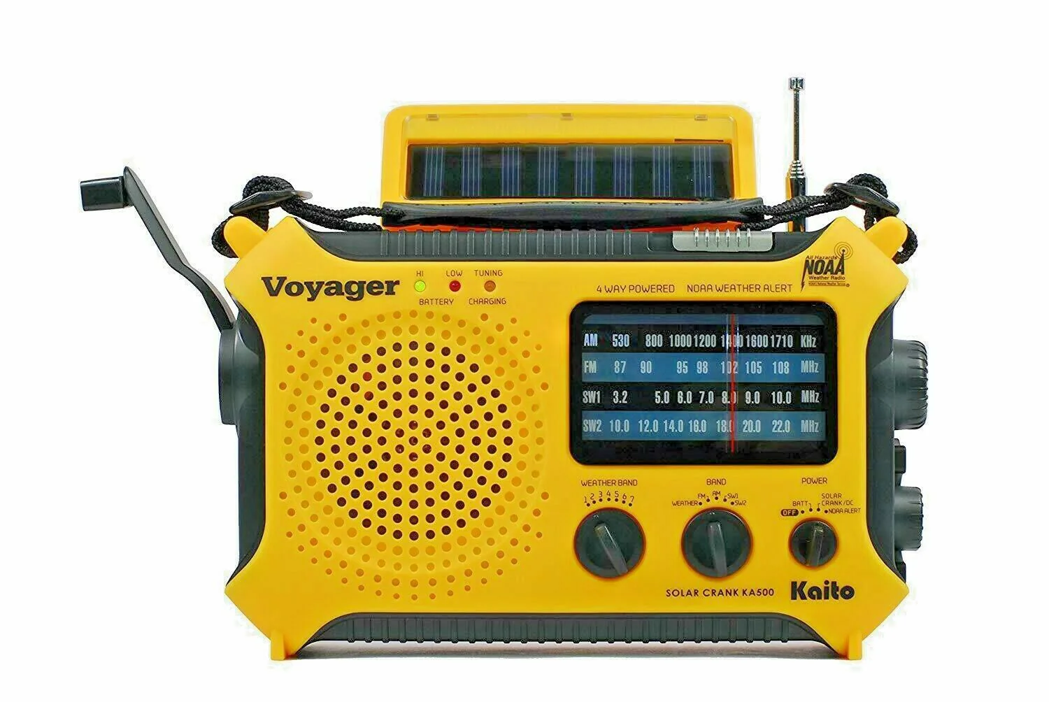 Kaito KA500 Voyager Solar Crank Emergency Weather Alert Radio Bundle with Case - Image 3