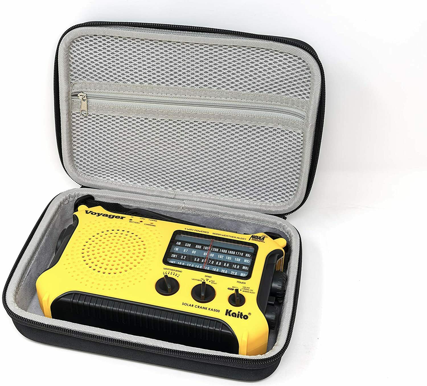 Kaito KA500 Voyager Solar Crank Emergency Weather Alert Radio Bundle with Case - Image 5