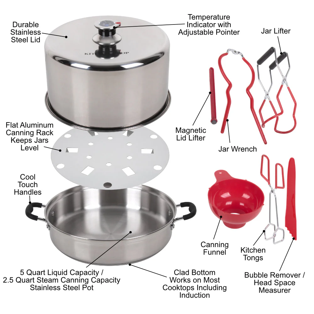 Kitchen Crop Stainless Steel Steam Canner with Tools - Image 5