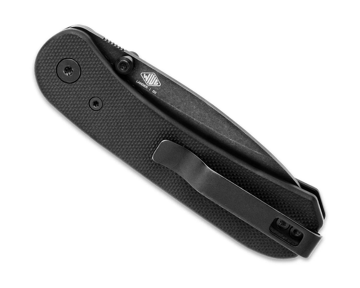 Lander 1 Pocket Knife - Black G10 - D2 - Image 4