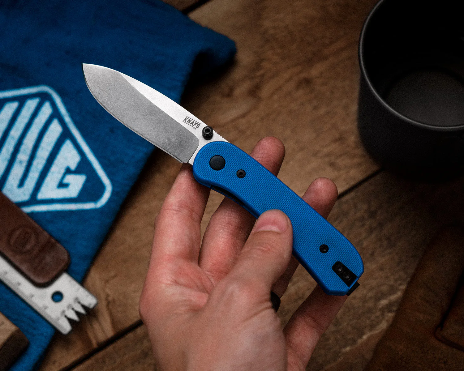 Lander 1 Pocket Knife - Blue G10 - D2 - Image 8
