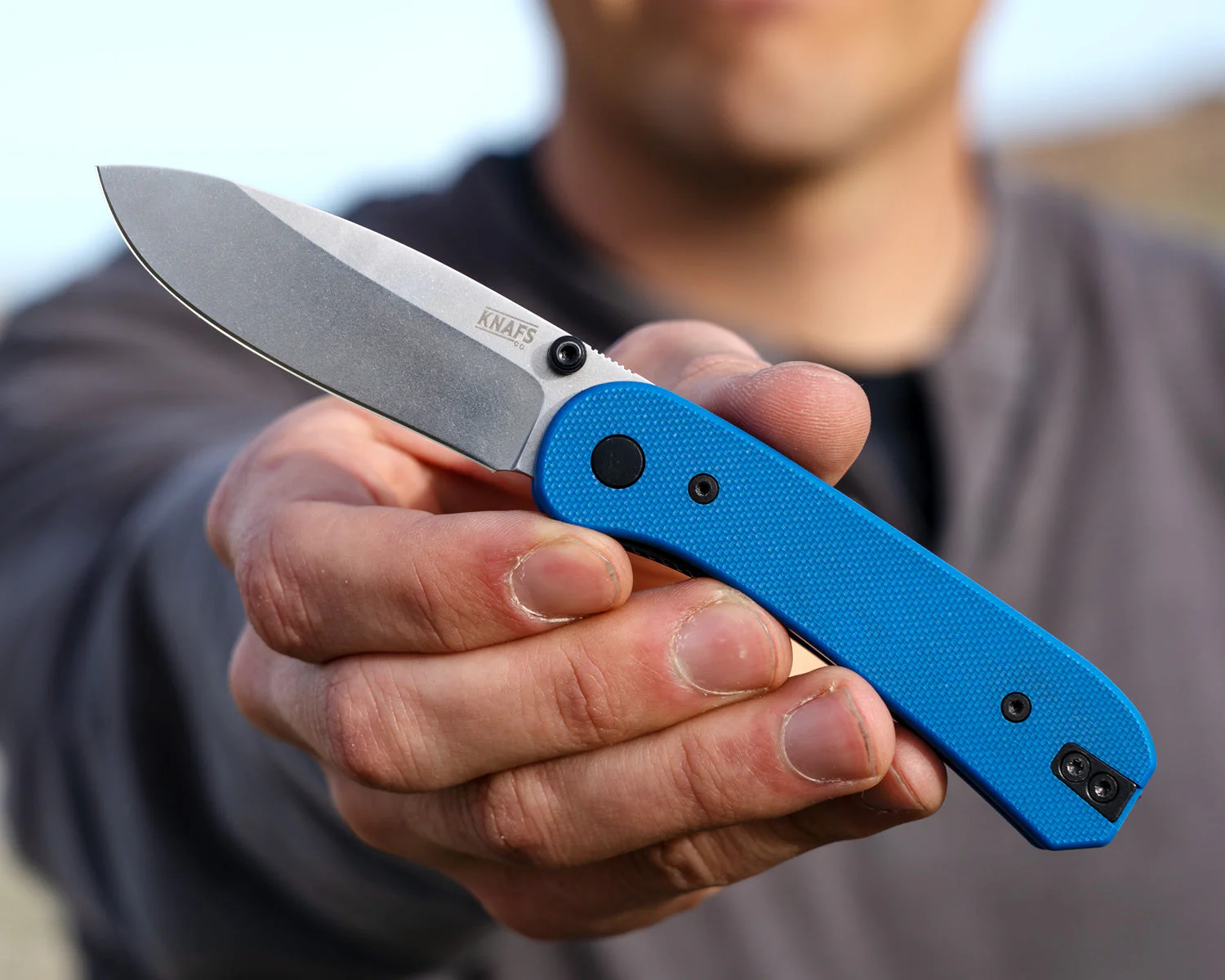 Lander 1 Pocket Knife - Blue G10 - D2 - Image 9