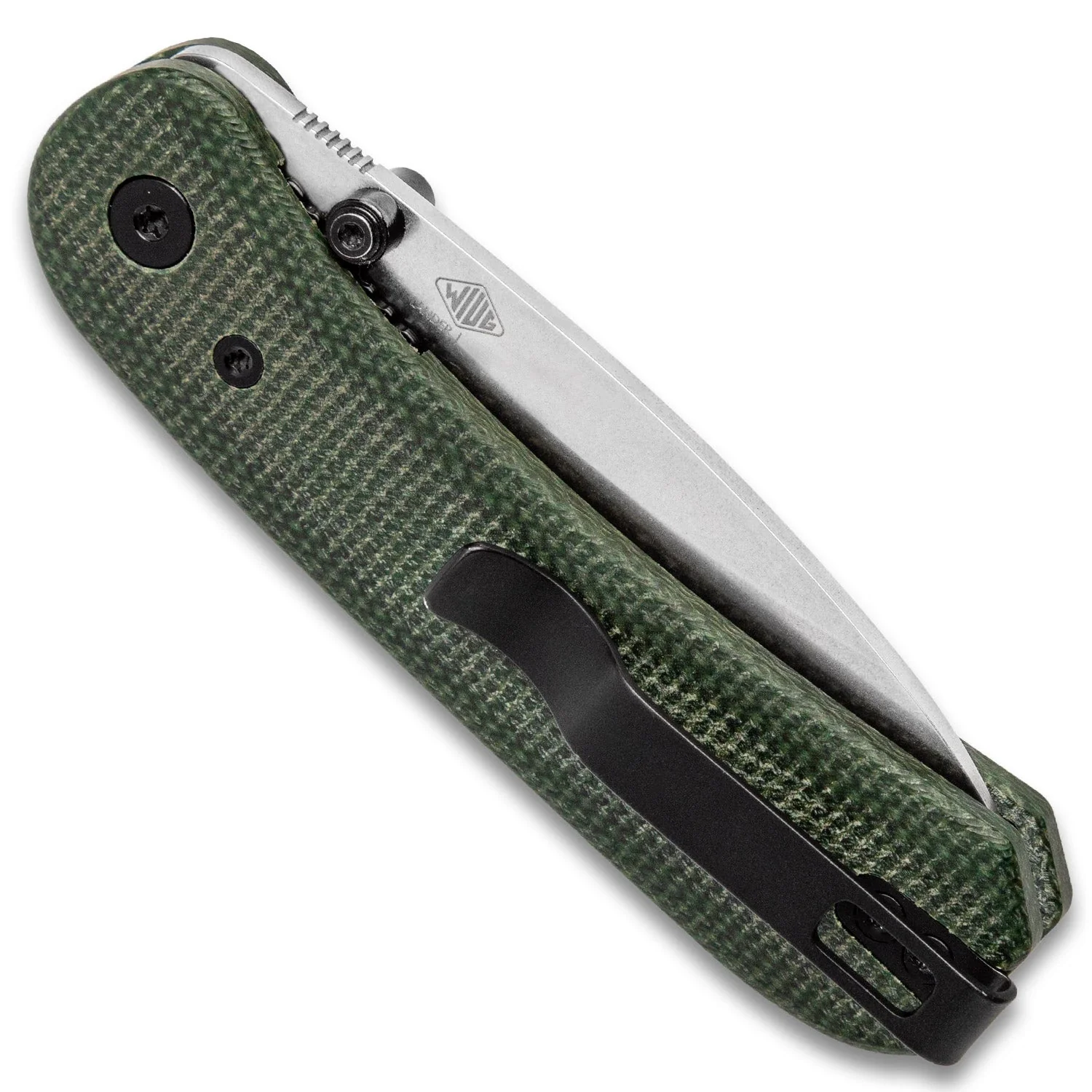 Lander 1 Pocket Knife - Contoured Green Micarta - 14C28N - Image 3