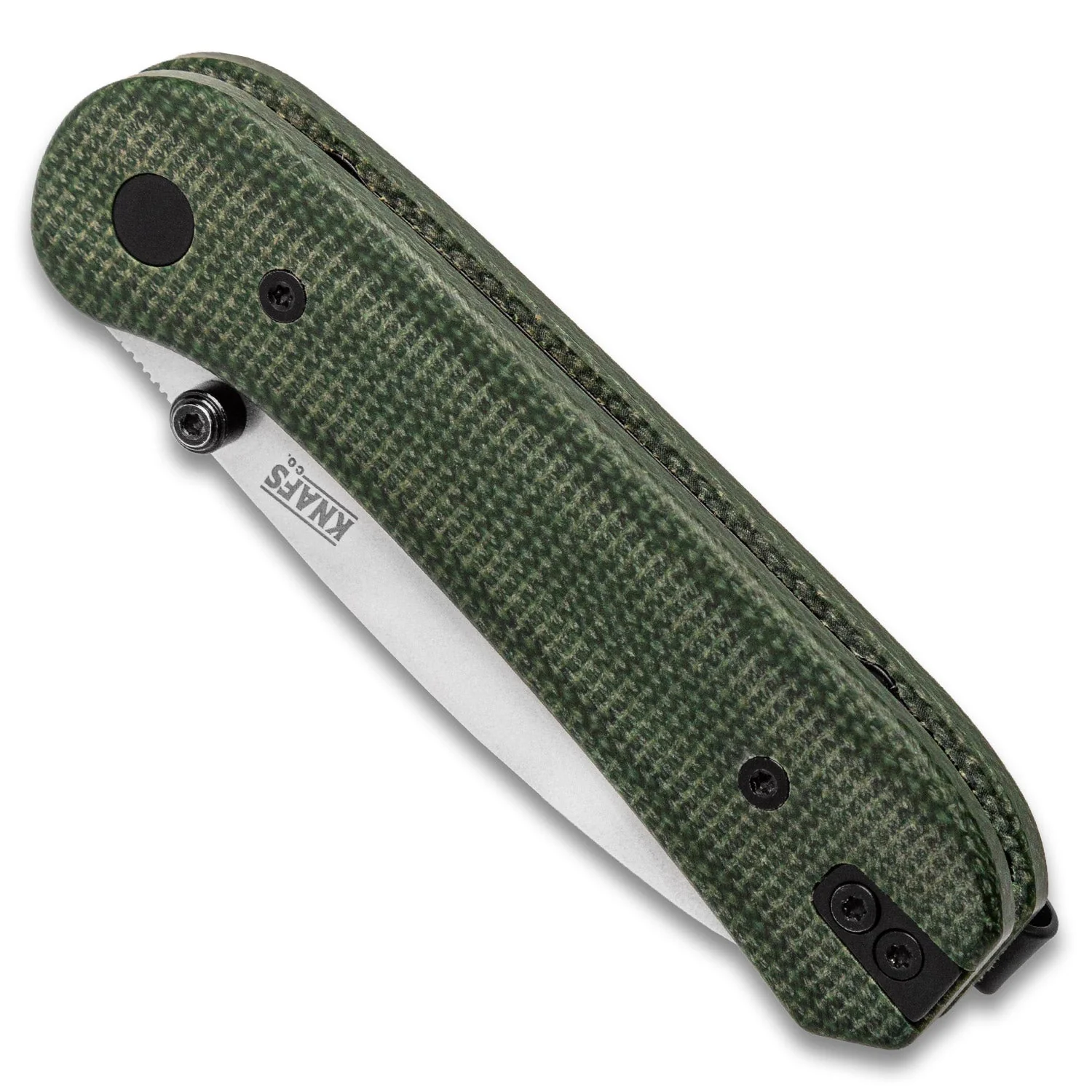 Lander 1 Pocket Knife - Contoured Green Micarta - 14C28N - Image 4