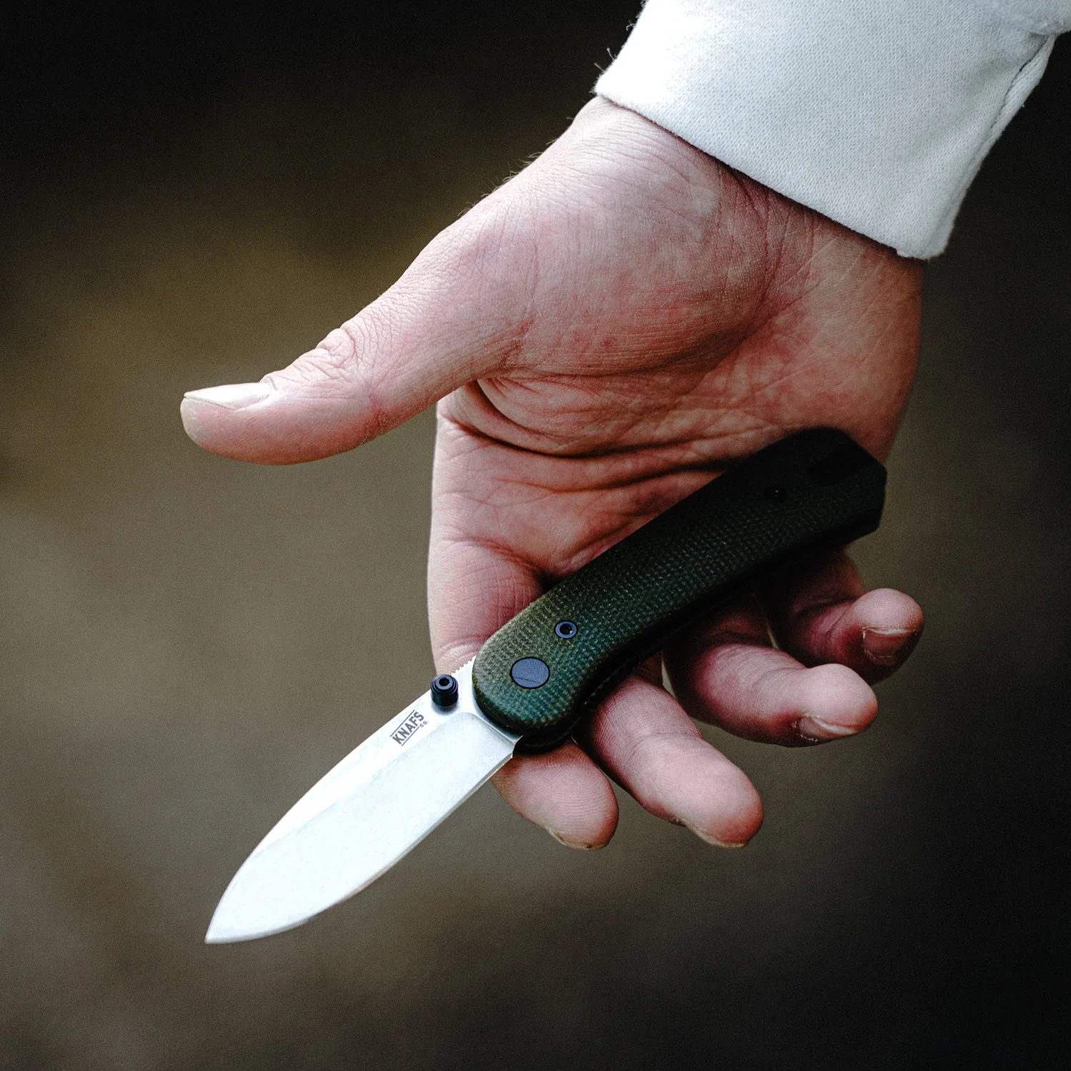 Lander 1 Pocket Knife - Contoured Green Micarta - 14C28N - Image 5
