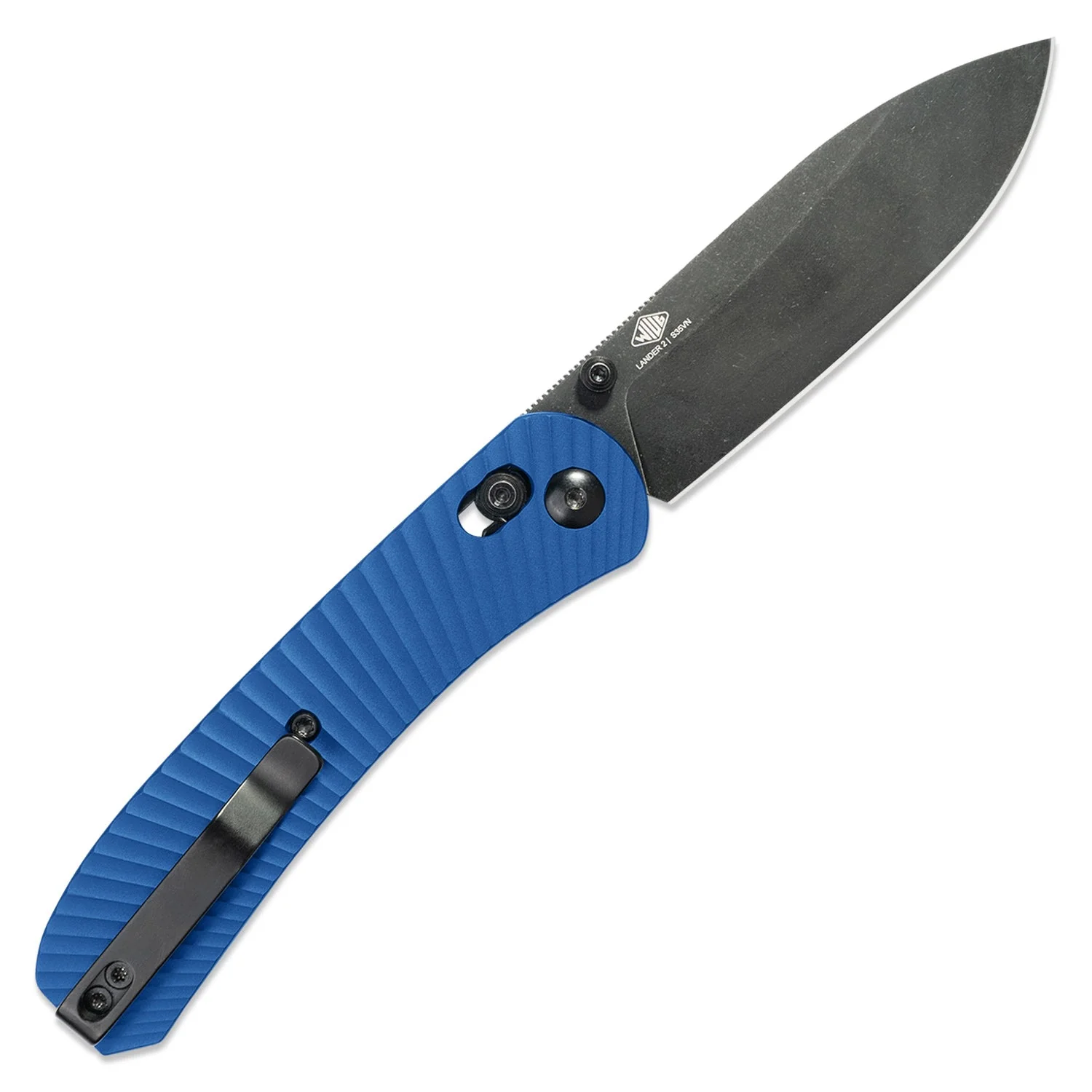 Lander 2 Knife Scales - Aluminum Solar Flare - Blue - Image 3
