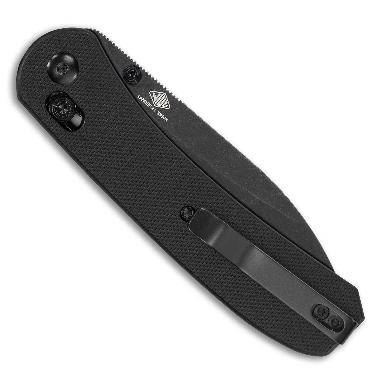 Lander 2 Pocket Knife - Black G10 - Clutch Lock - Image 3