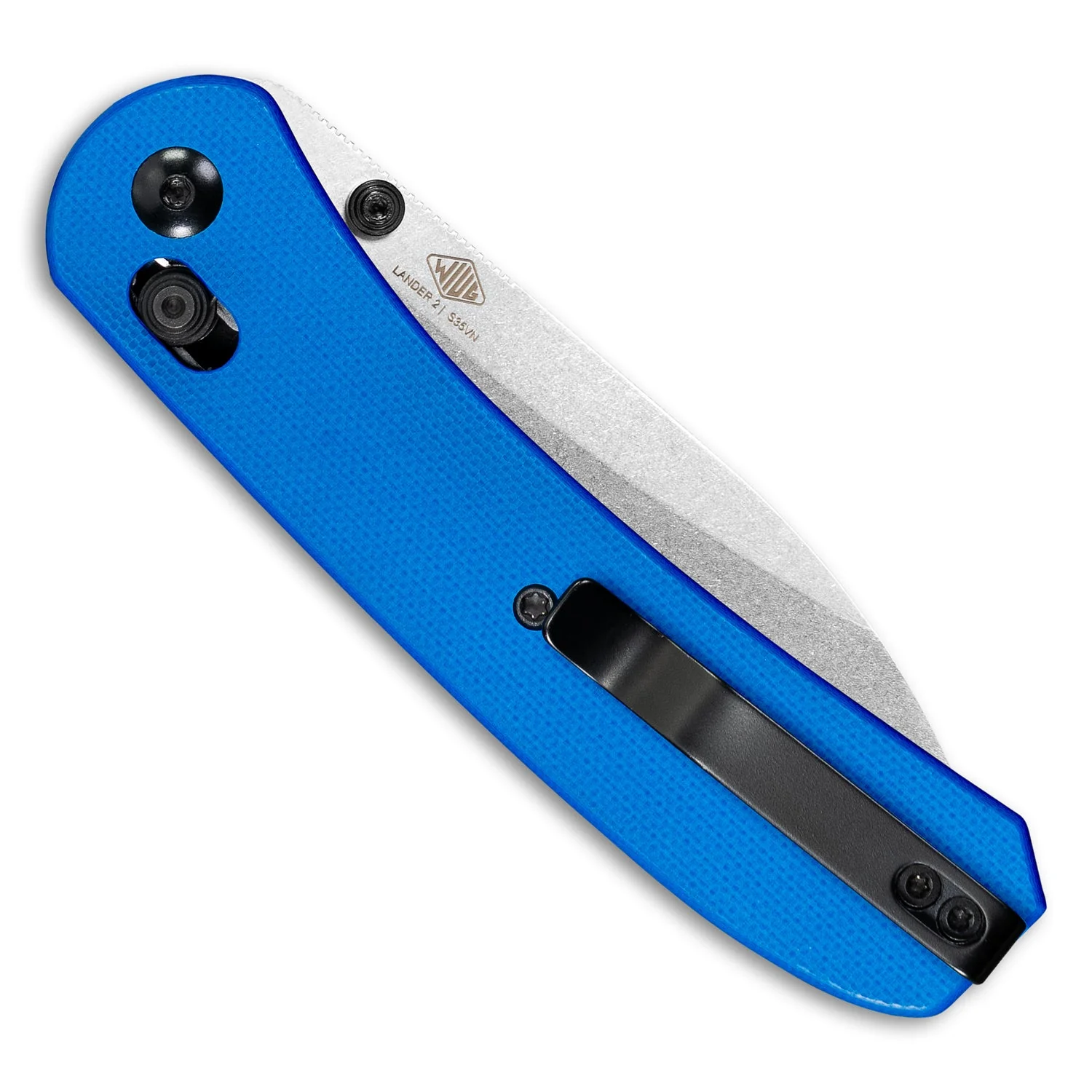 Lander 2 Pocket Knife - Blue G10 - Clutch Lock - Image 4