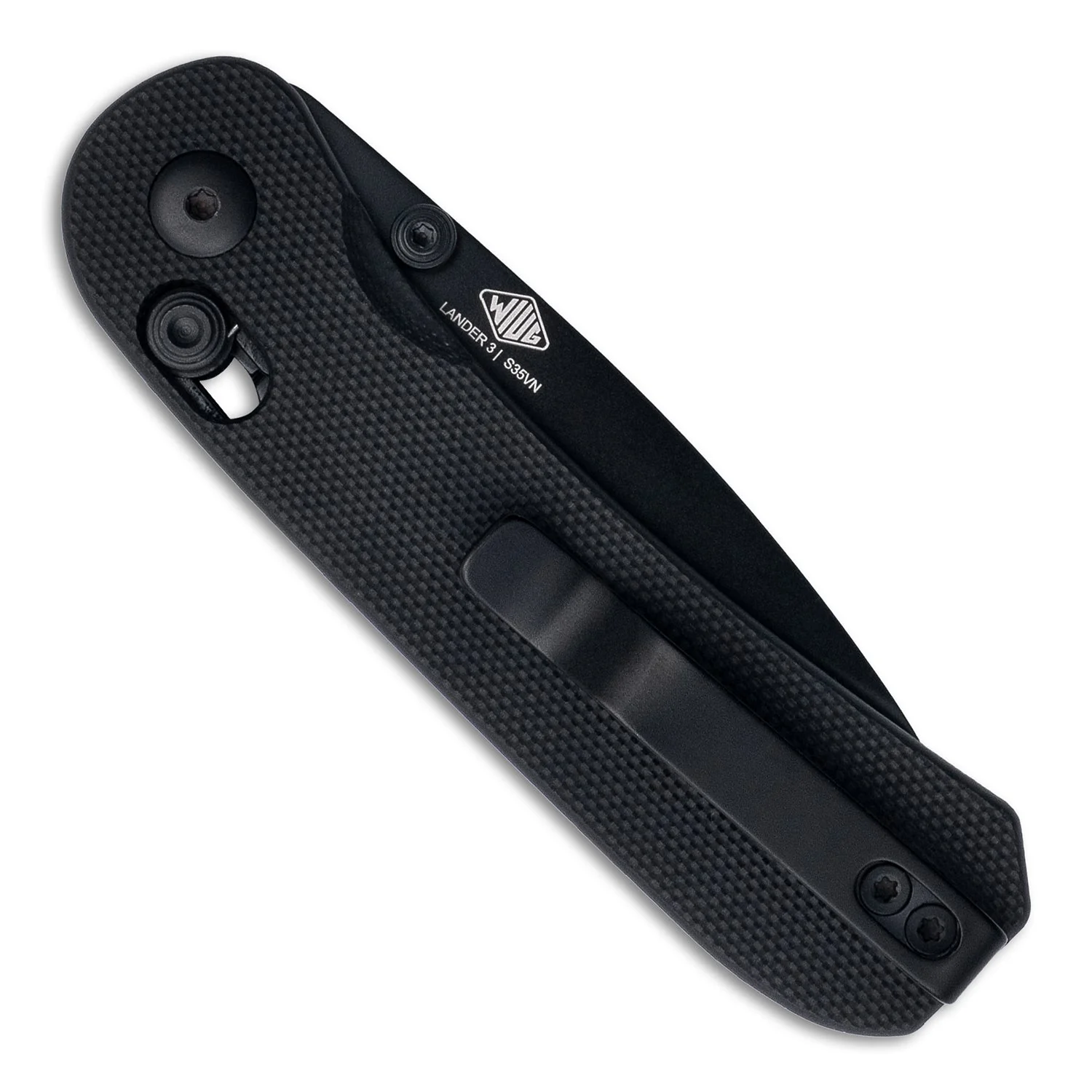 Lander 3 Pocket Knife - Black G10 - Clutch Lock - Image 4