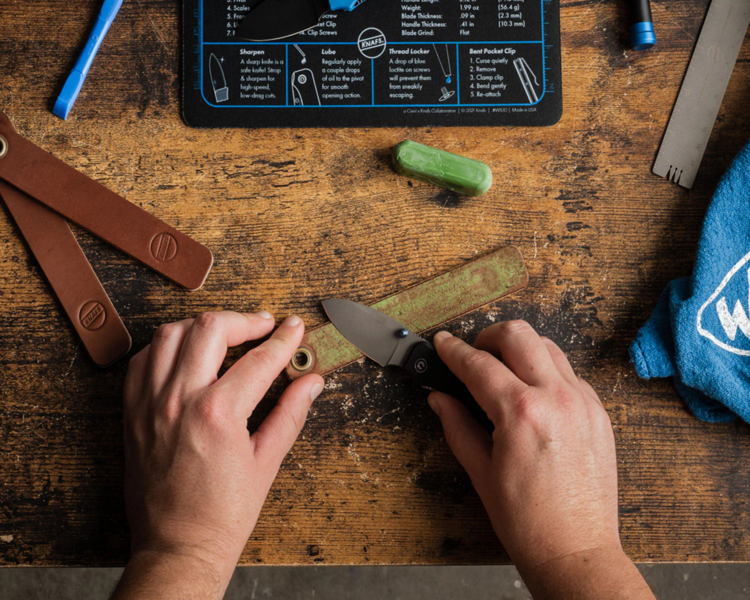 Leather Honing Strop for Pocket Knives - Image 3