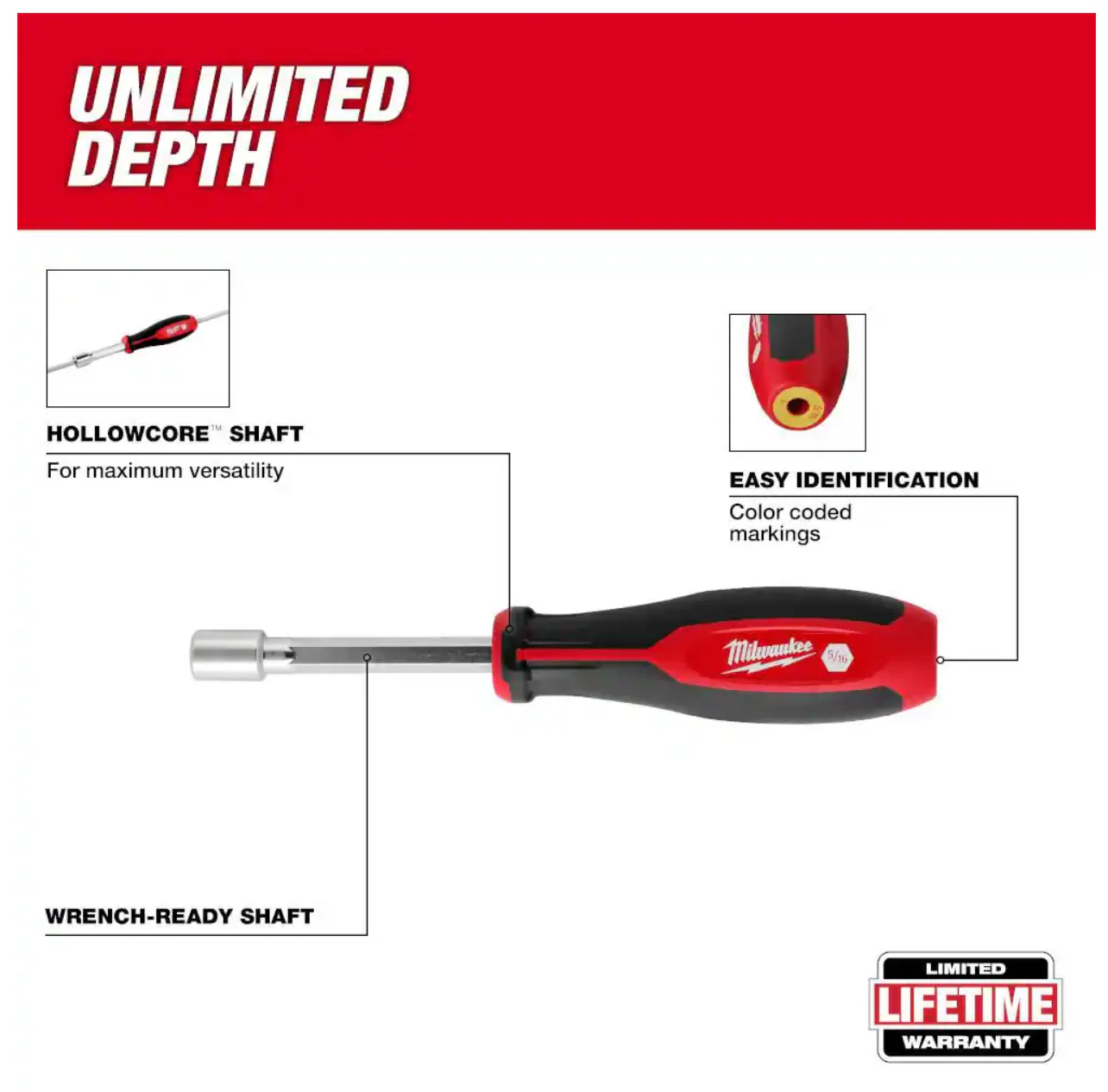 Milwaukee Electric Tool HollowCore Magnetic Nut Driver 3/8-Inch - Overstock - Image 6