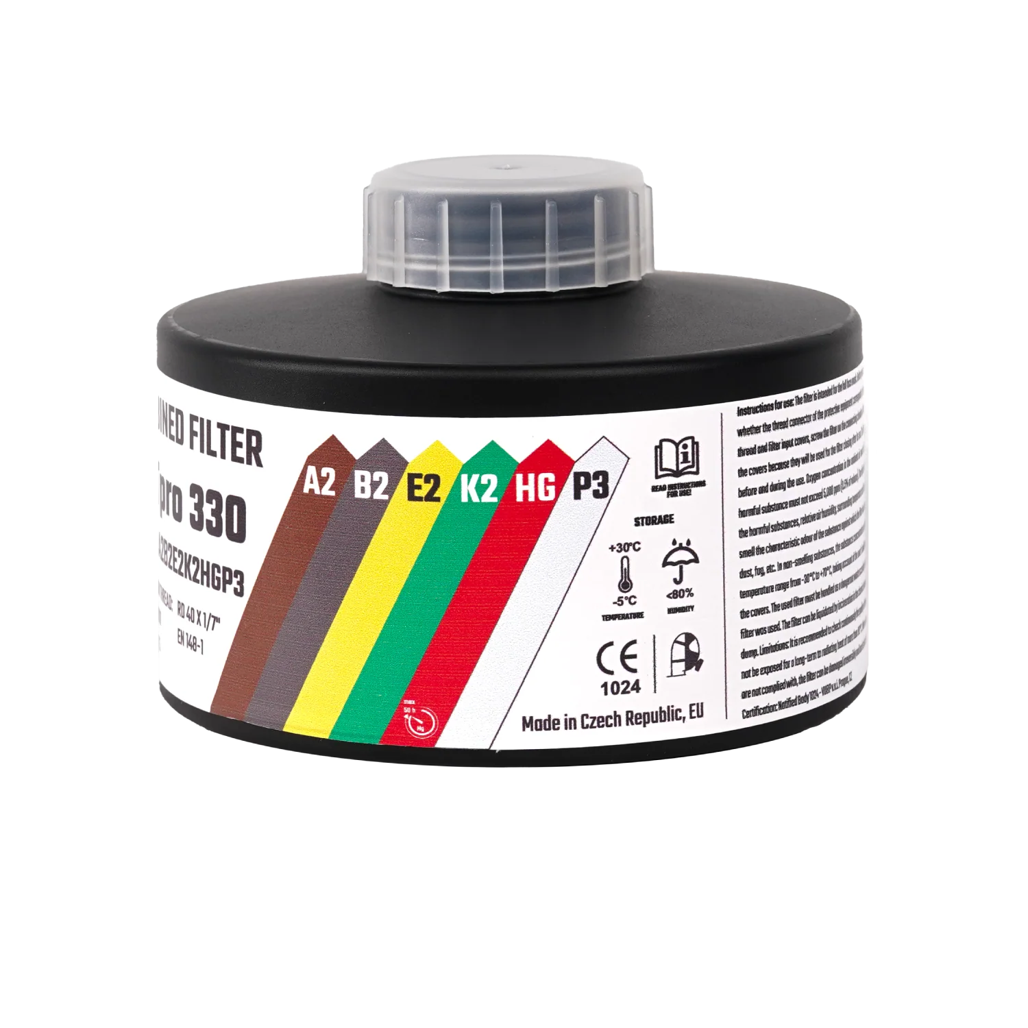 MIRA Safety DotPro 330 CBRN and Industrial Gas Mask Filter - Image 2
