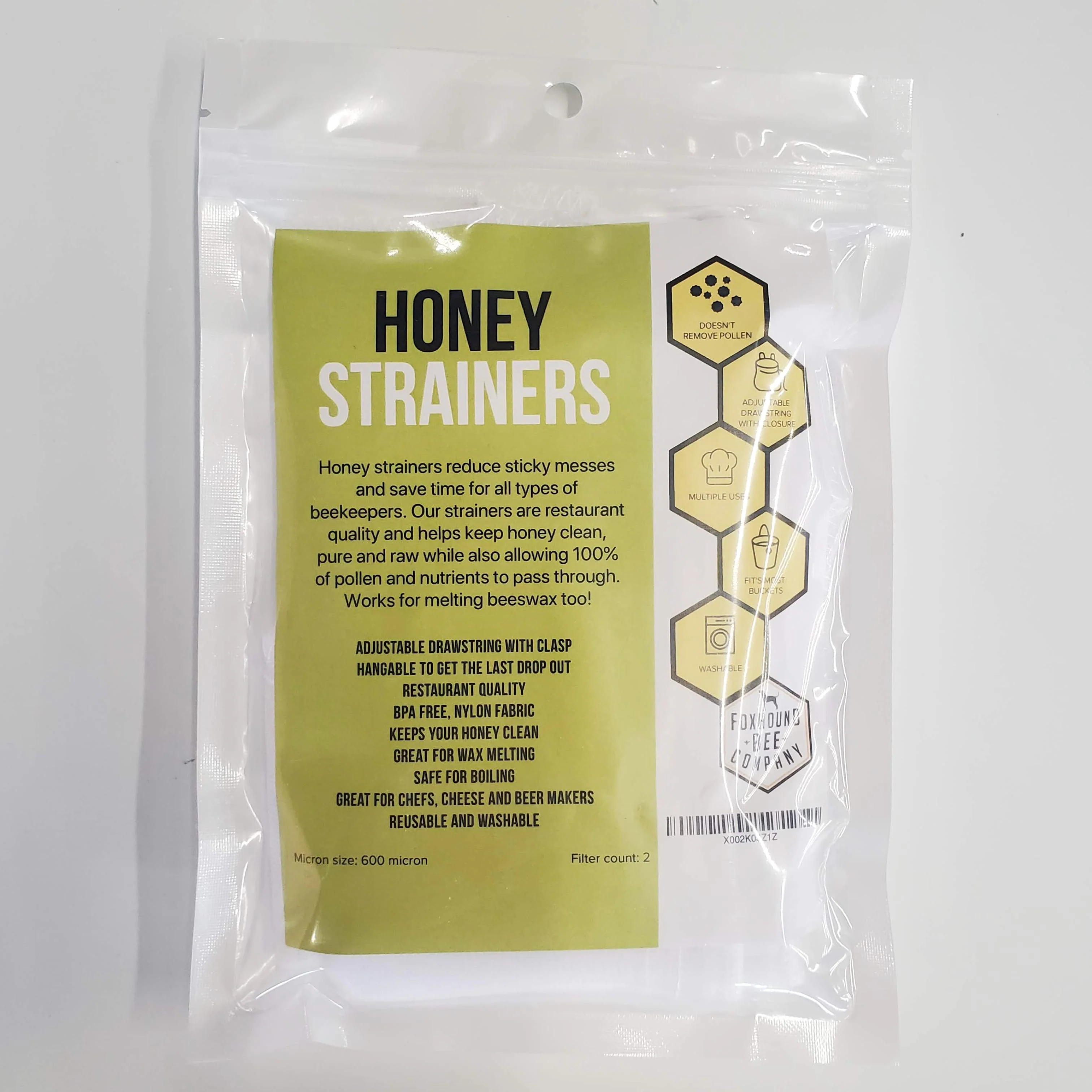 Nylon Honey Strainer Bags for 5 Gallon Bucket - 2 Pack - Image 5
