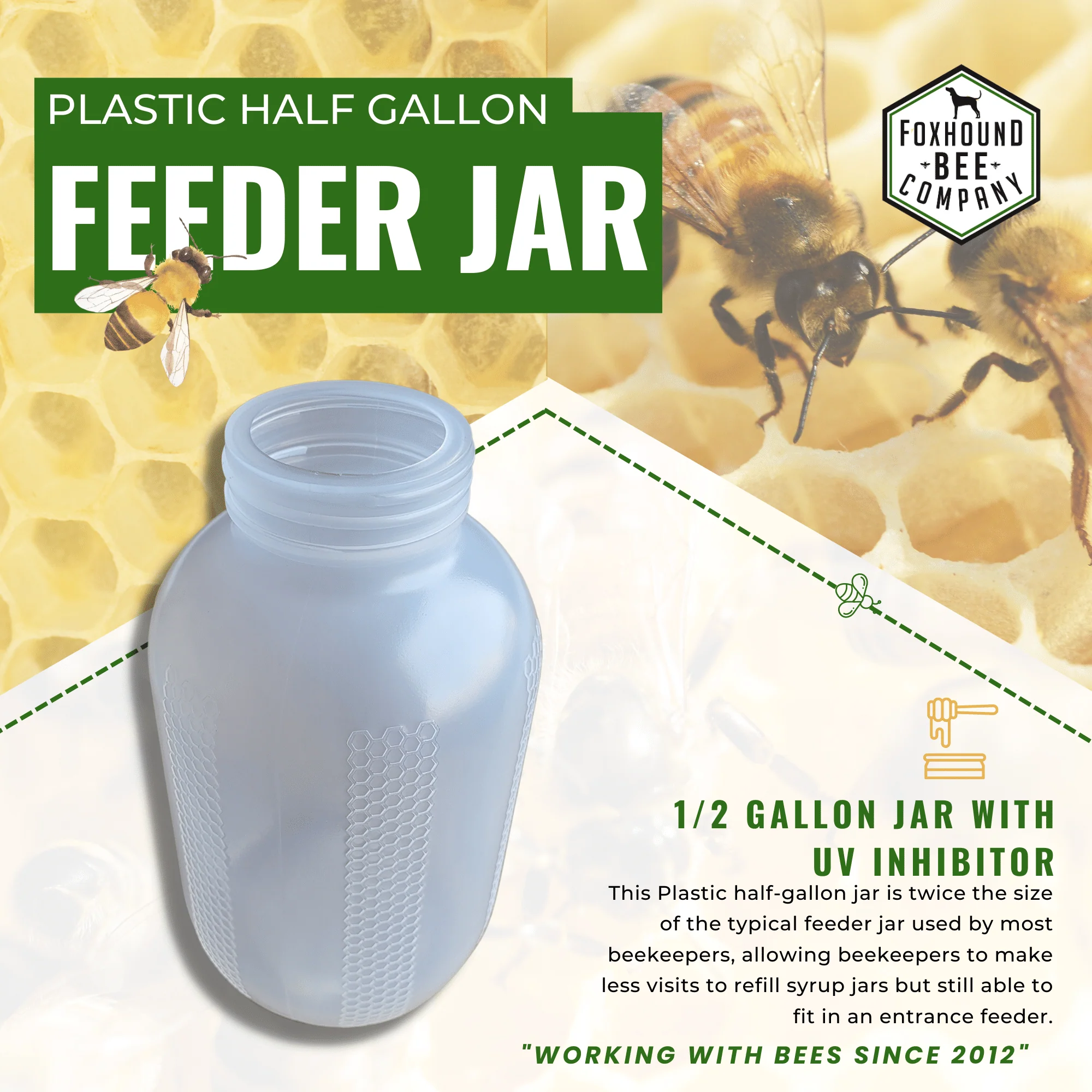 Plastic Half-Gallon Feeder Jar - Image 2