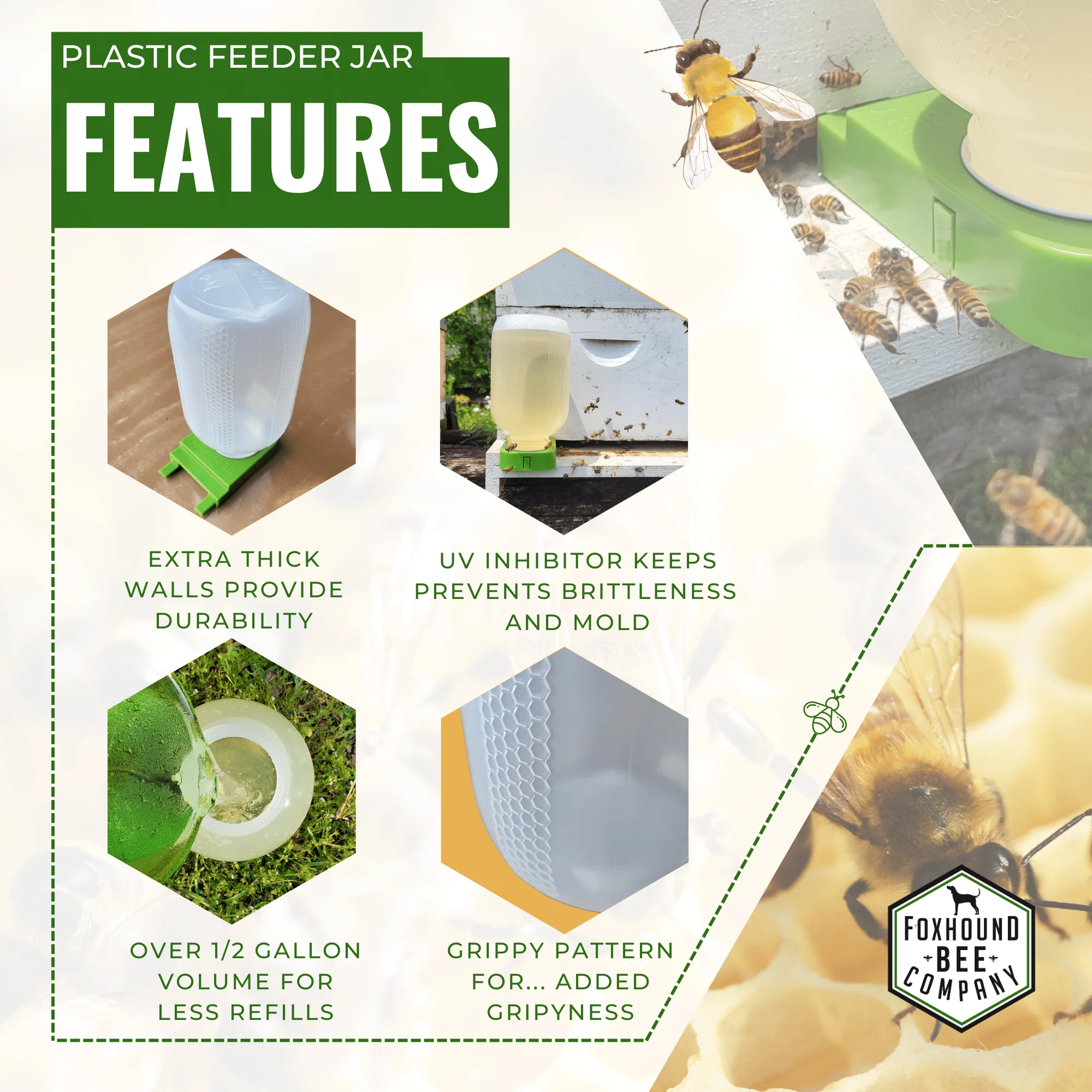Plastic Half-Gallon Feeder Jar - Image 3