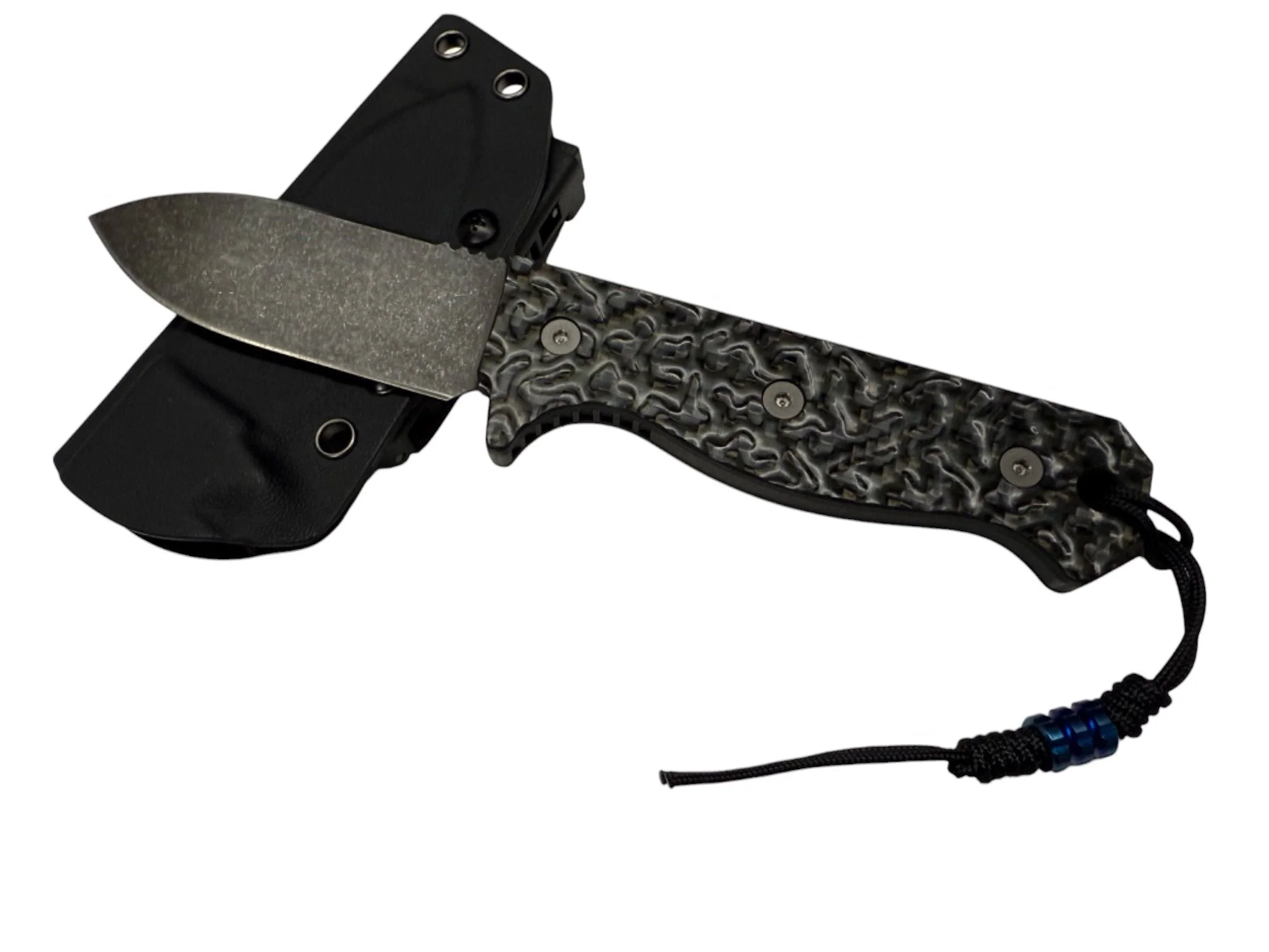 R4A - Ready 4 Action Knife / D2 Fixed Blade ( Contour-Tex Carbon Fiber Scales ) - Image 10