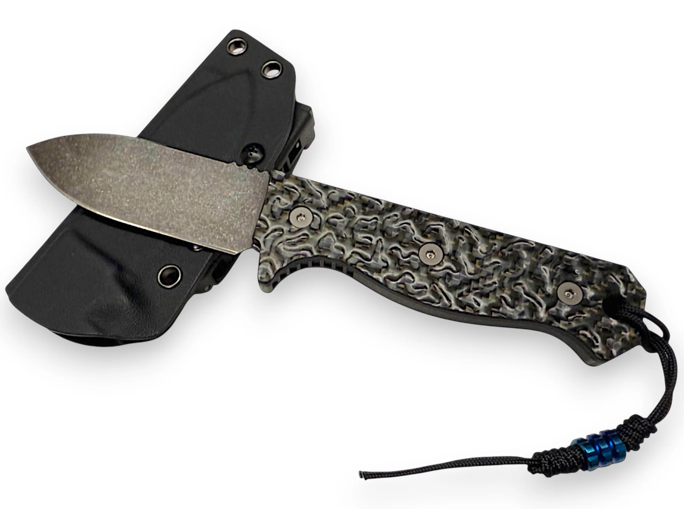 R4A - Ready 4 Action Knife / D2 Fixed Blade ( Contour-Tex Carbon Fiber Scales ) - Image 3